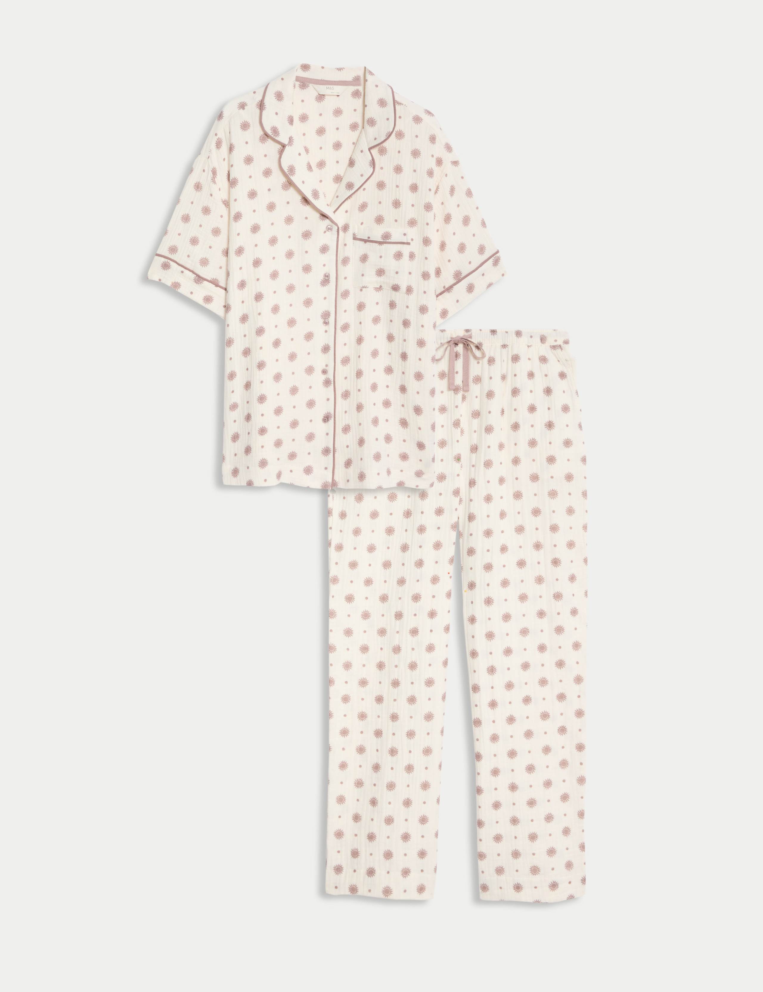 Pure Cotton Muslin Printed Pyjama Set 2 of 5