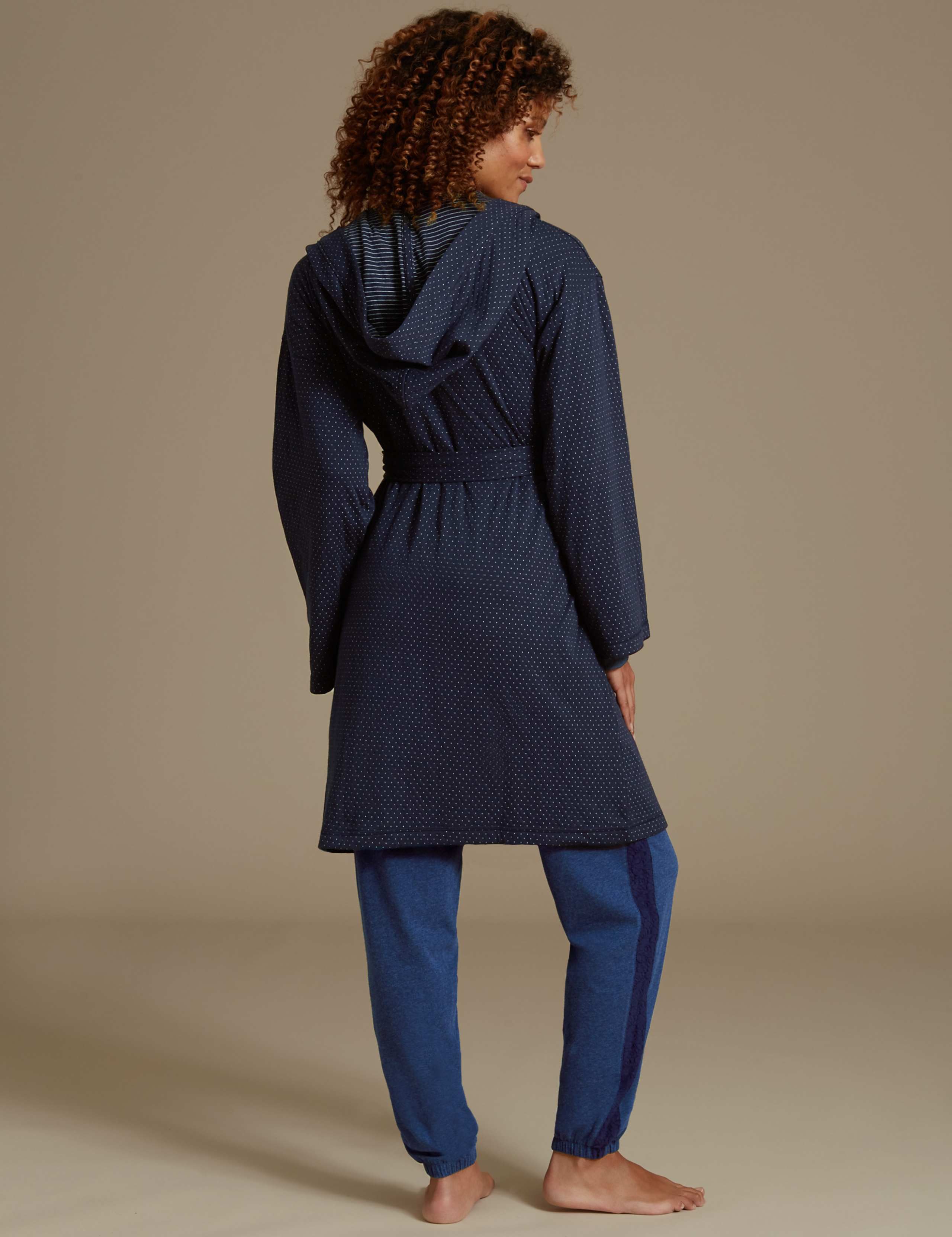 Jersey Double Sided Hooded Dressing Gown 2 of 6