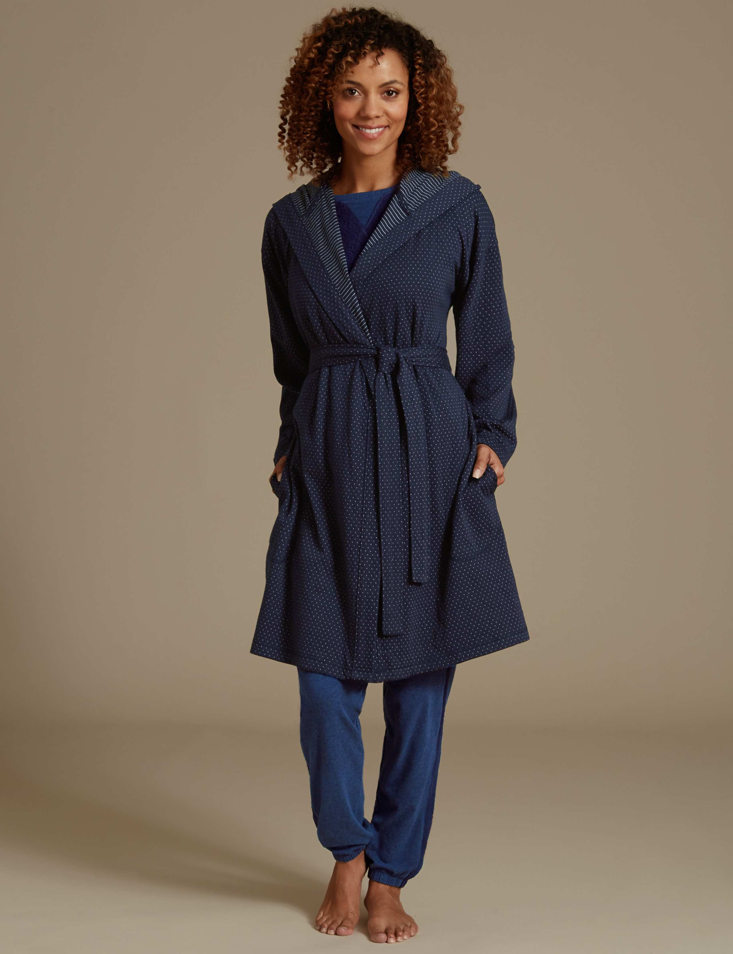 Jersey Double Sided Hooded Dressing Gown 4 of 6