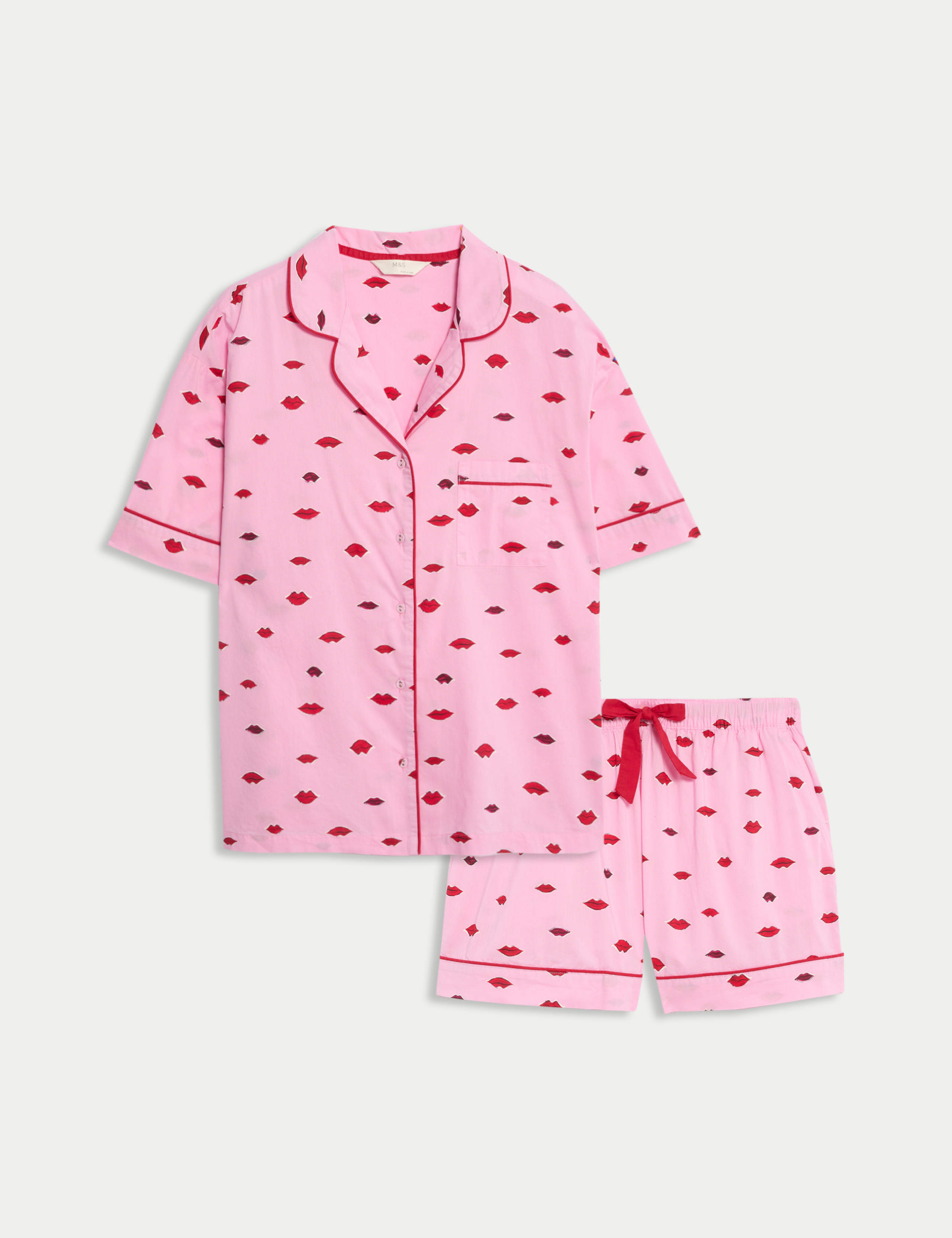 Pure Cotton Printed Revere Shortie Set 2 of 6