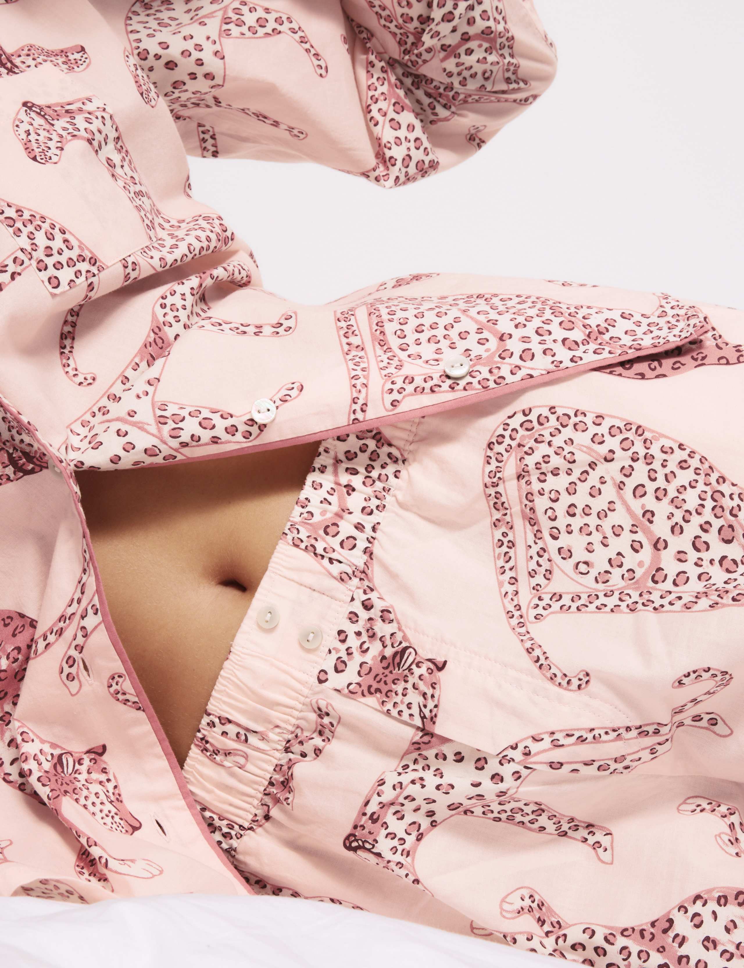 Pure Cotton Animal Print Revere Pyjama Set 4 of 5