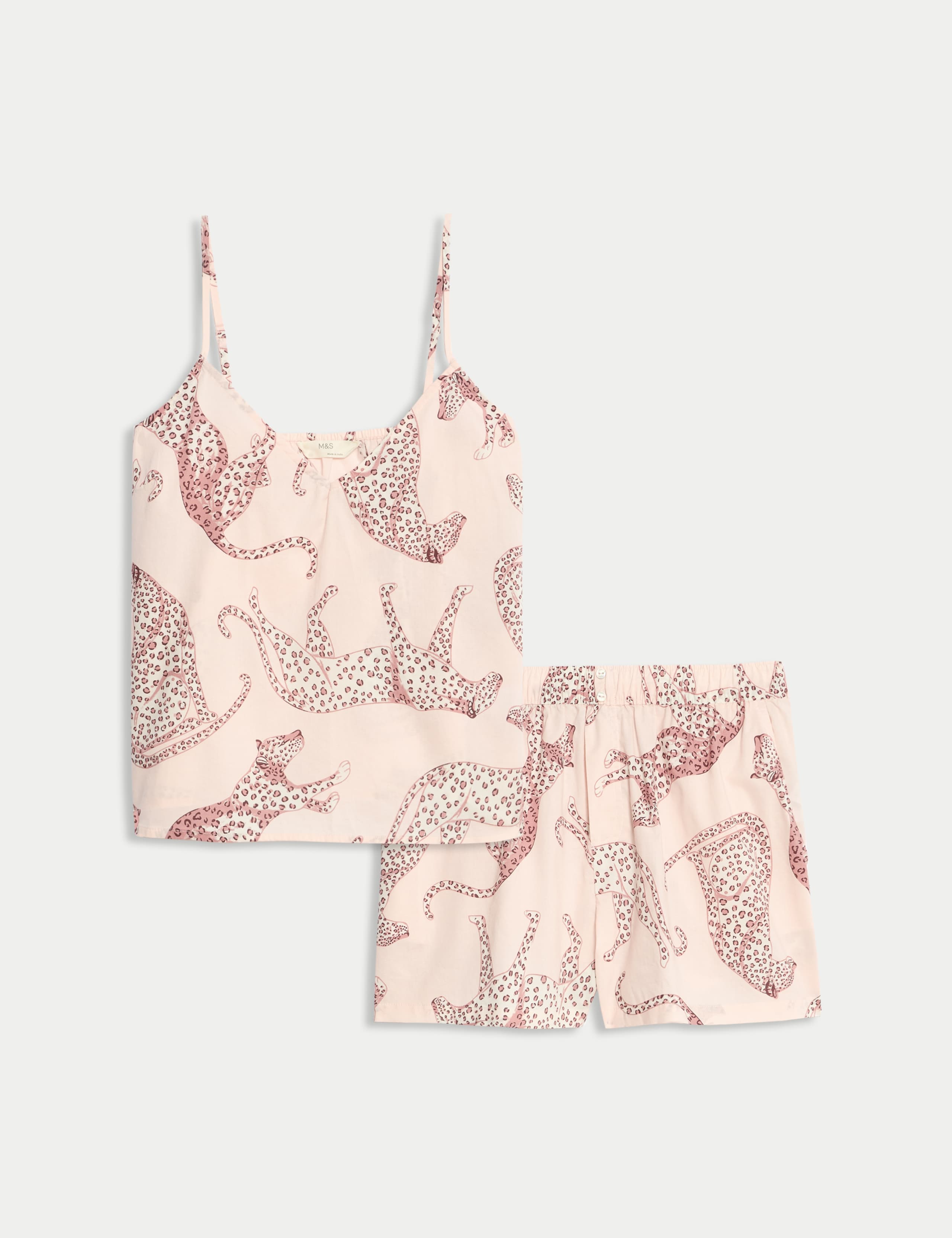 Pure Cotton Animal Print Cami Shortie Set 2 of 6