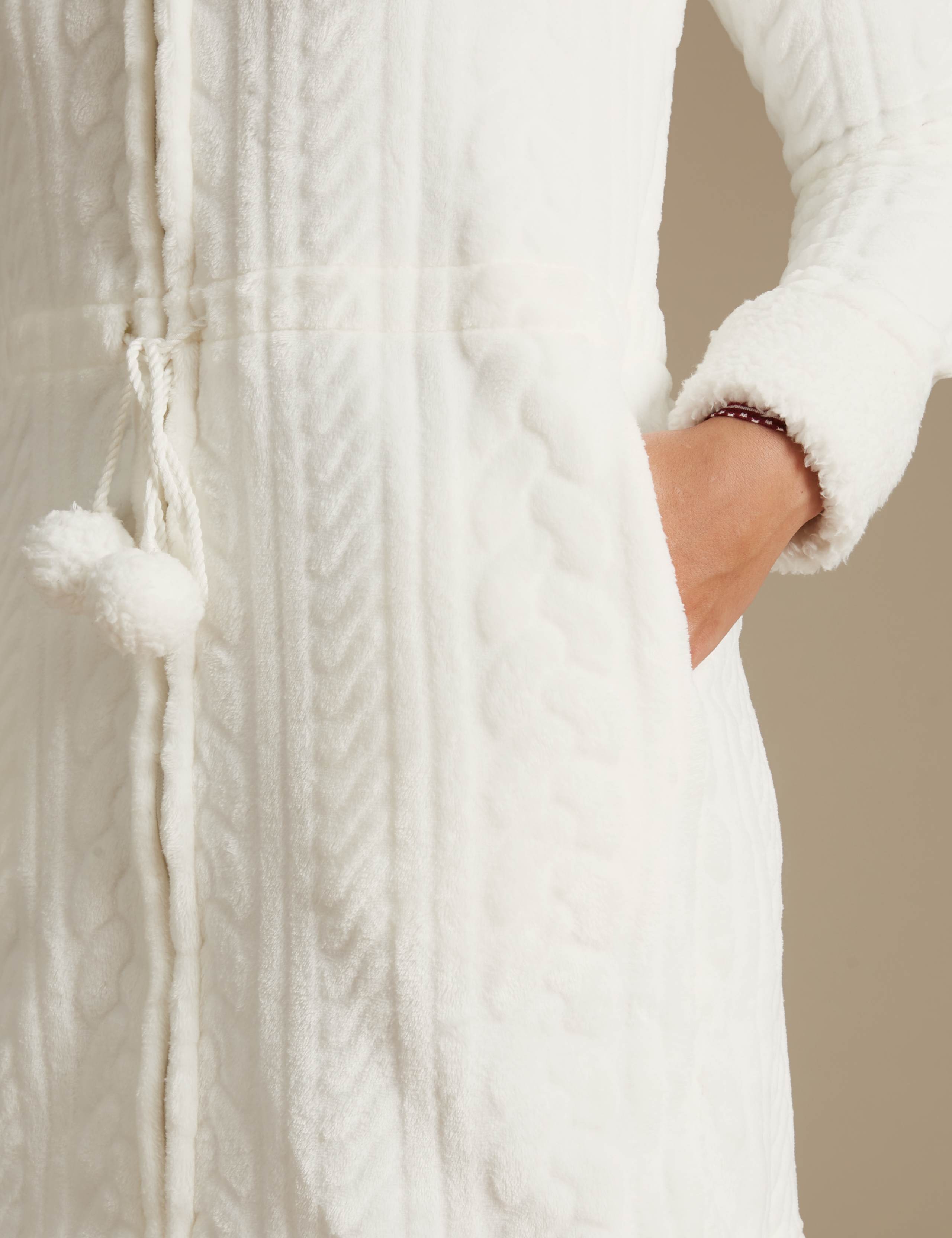 Textured Cable Carved Dressing Gown 5 of 8