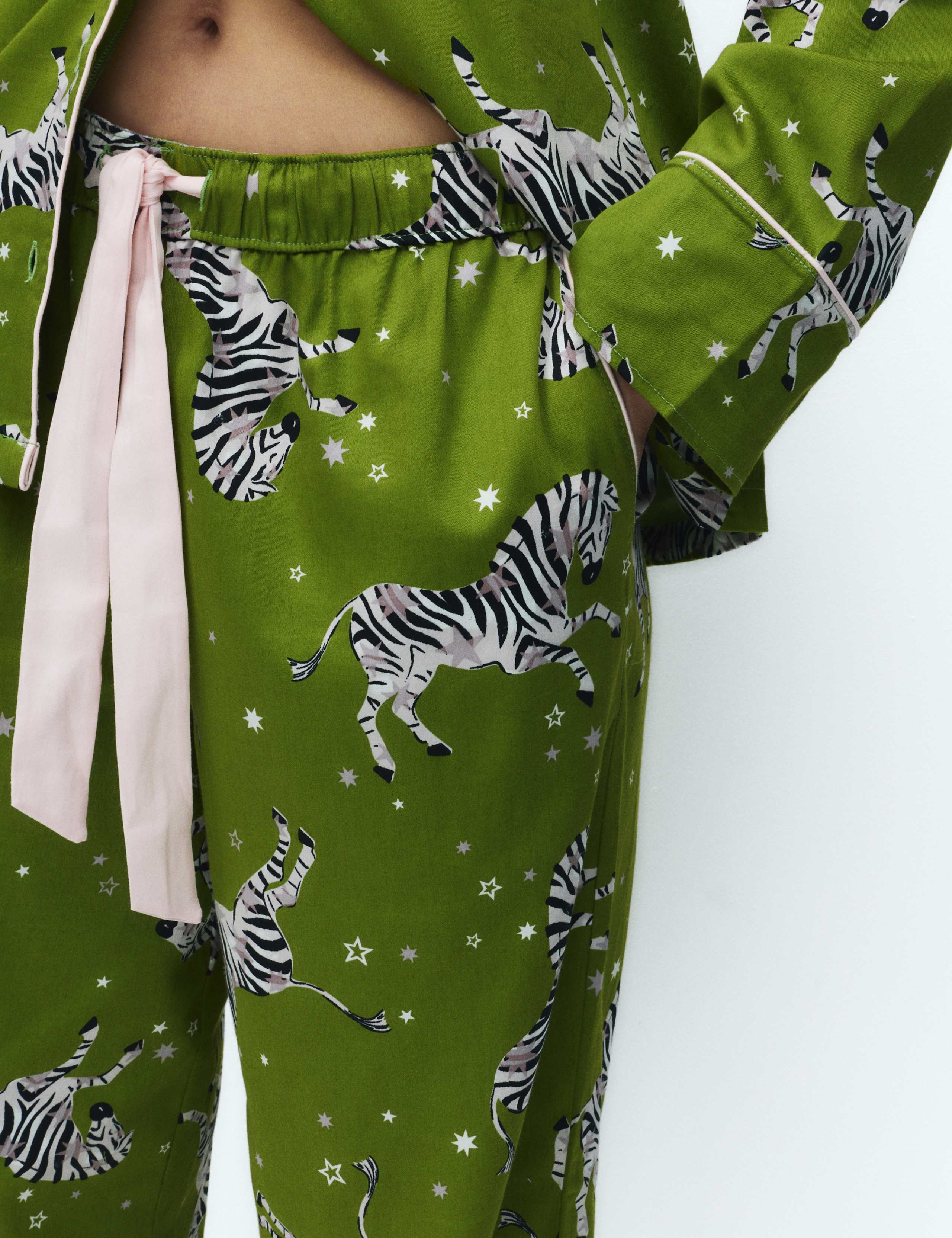 Pure Cotton Sateen Zebra Print Pyjama Set 4 of 5