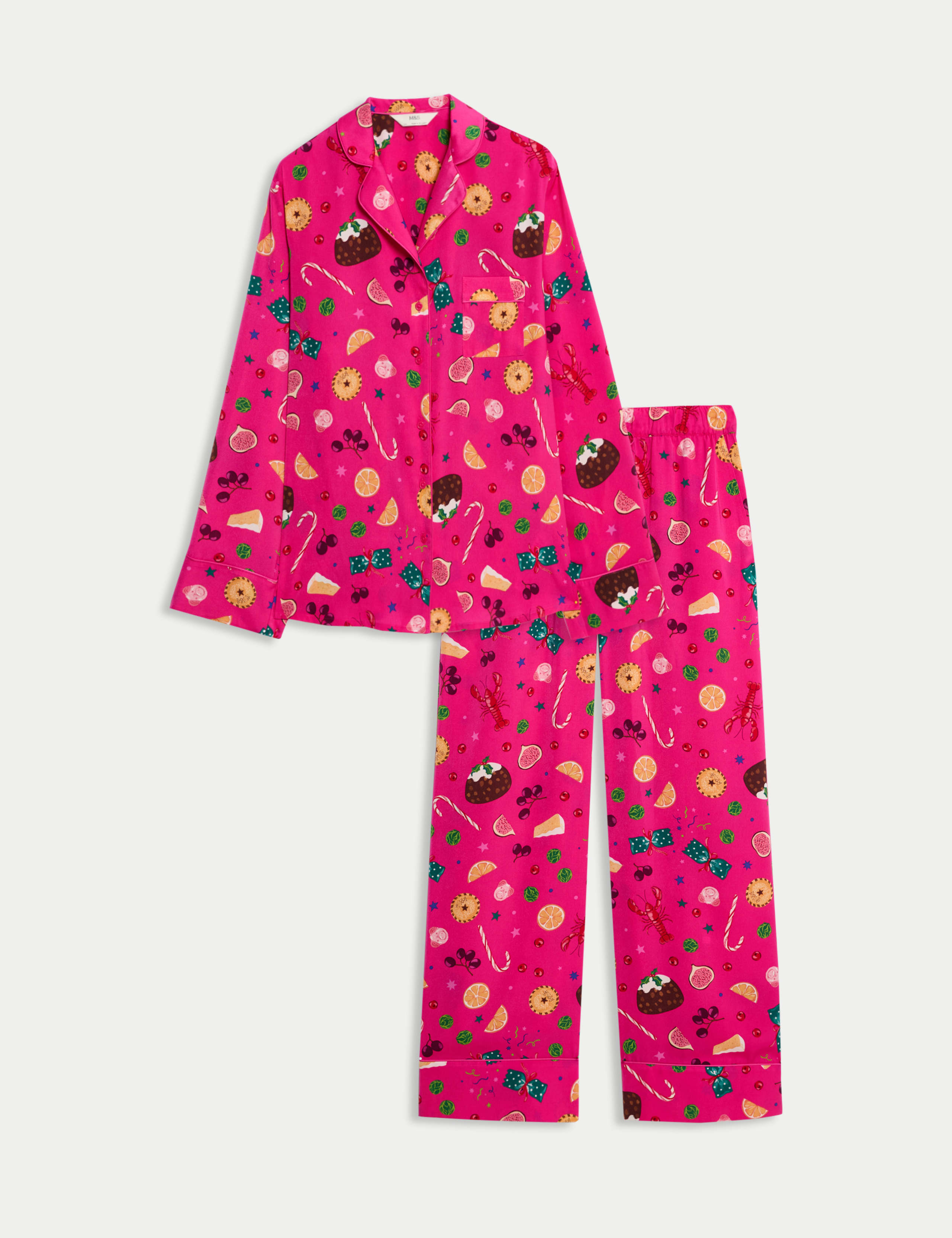 Satin Christmas Food Pyjama Set 2 of 5