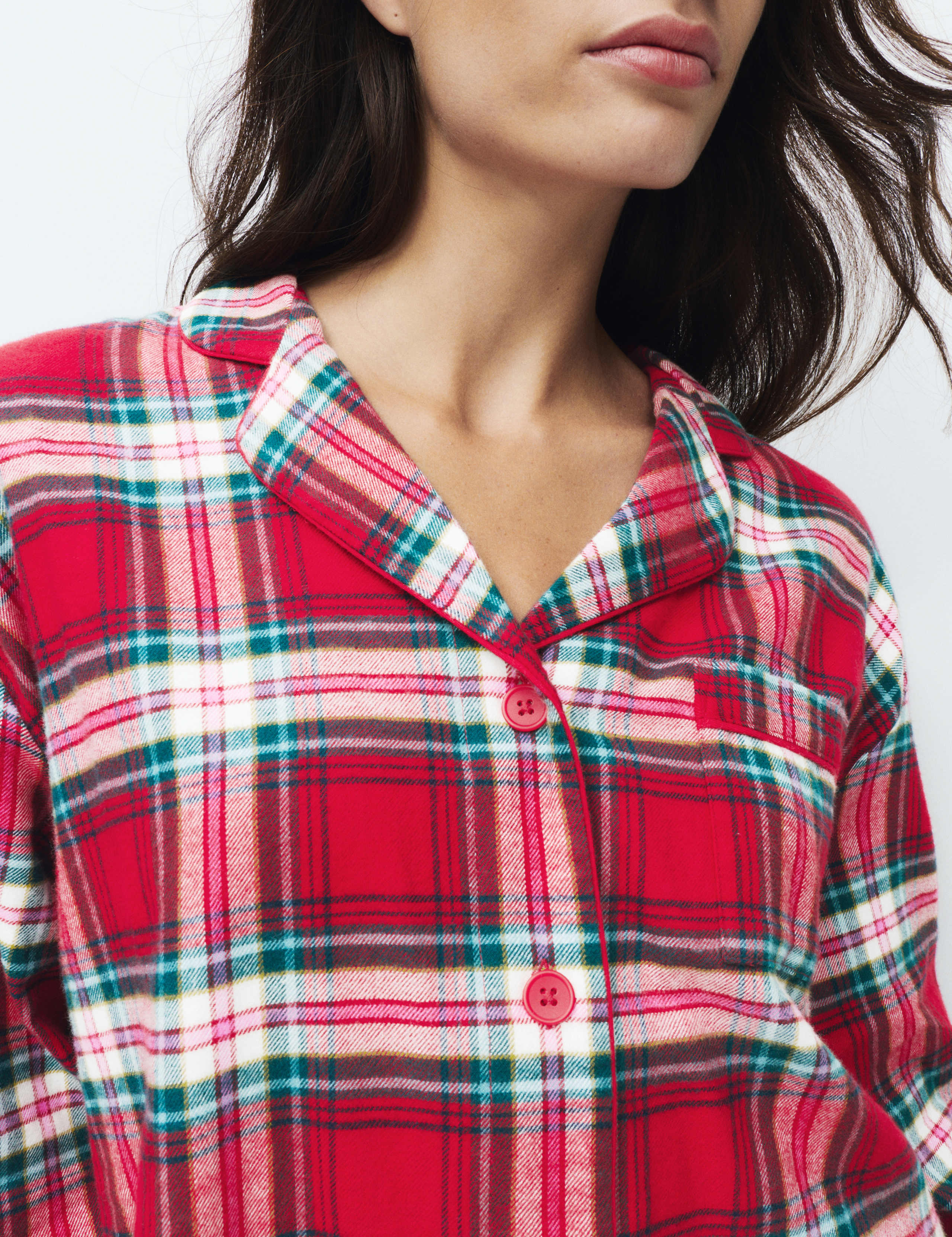 Pure Cotton Family Christmas Checked Pyjama Set 4 of 7