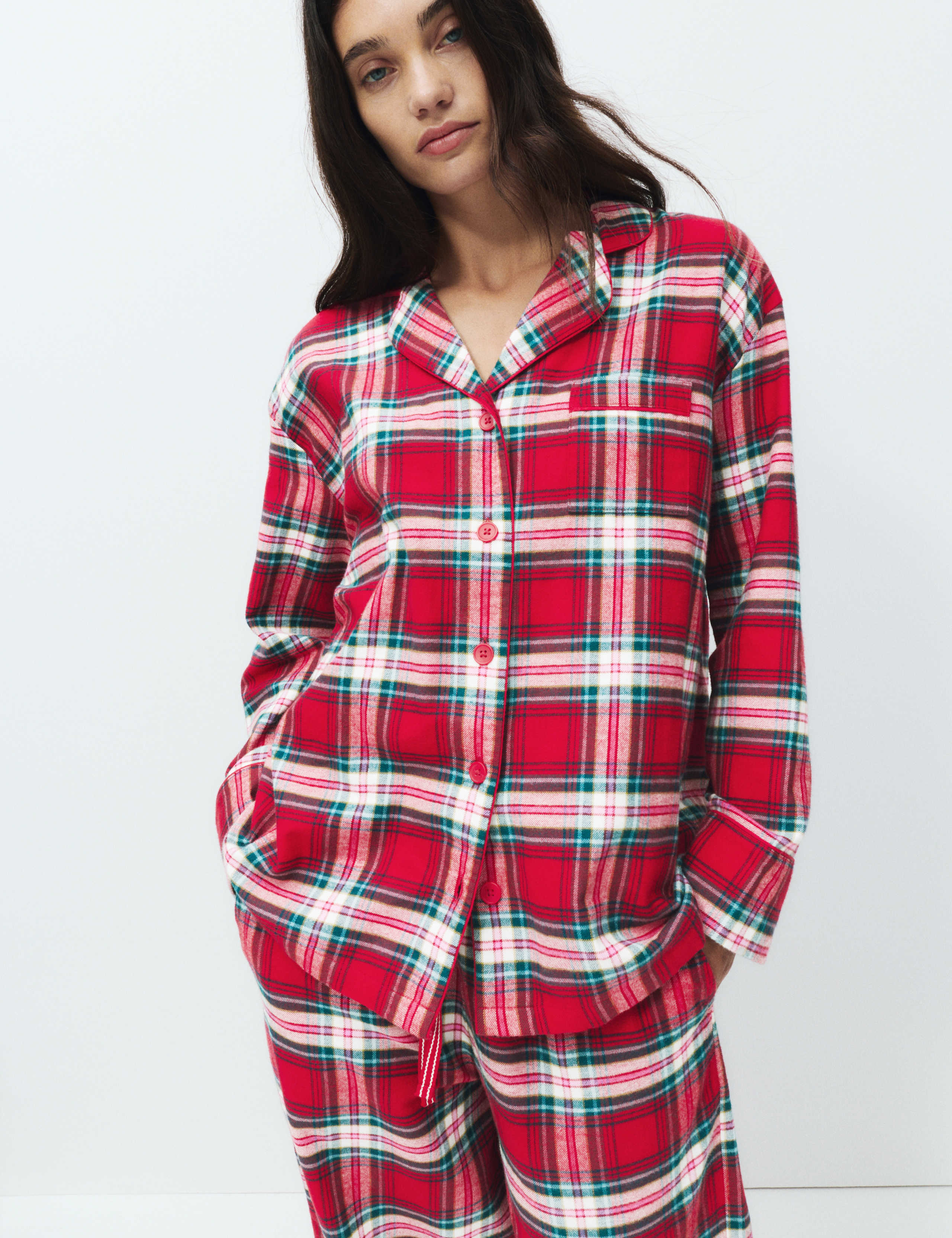 Brushed Cotton Checked Revere Pyjama Set 5 of 6