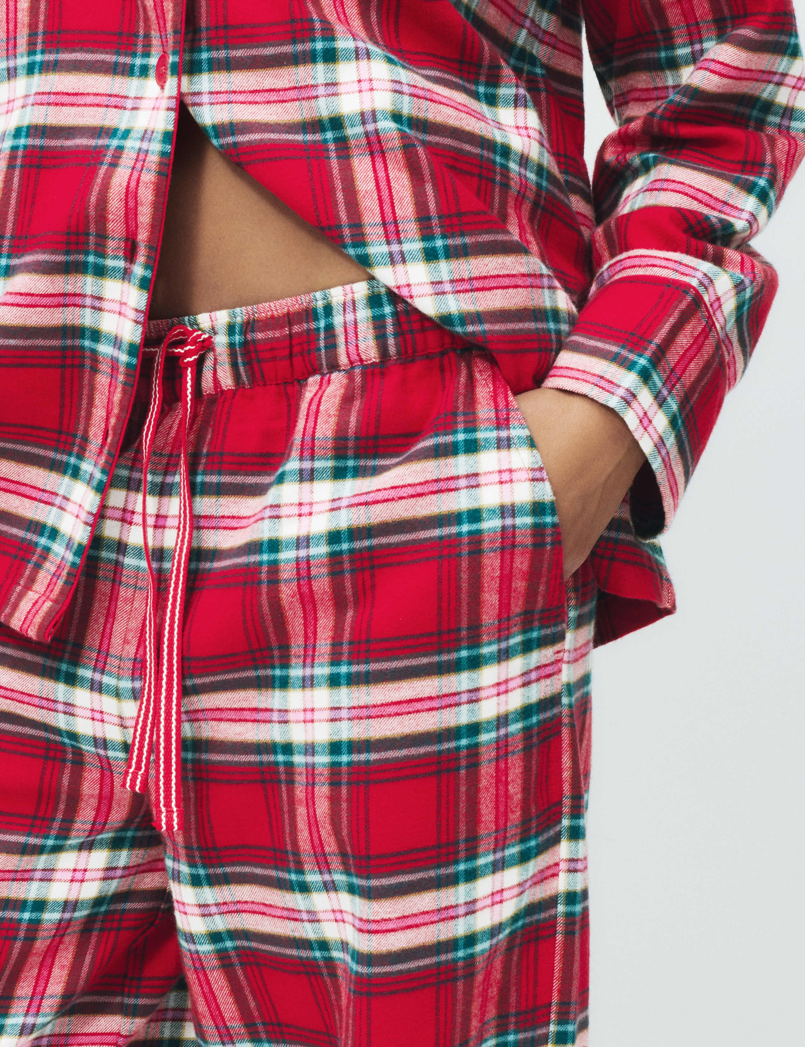 Brushed Cotton Checked Revere Pyjama Set 6 of 6