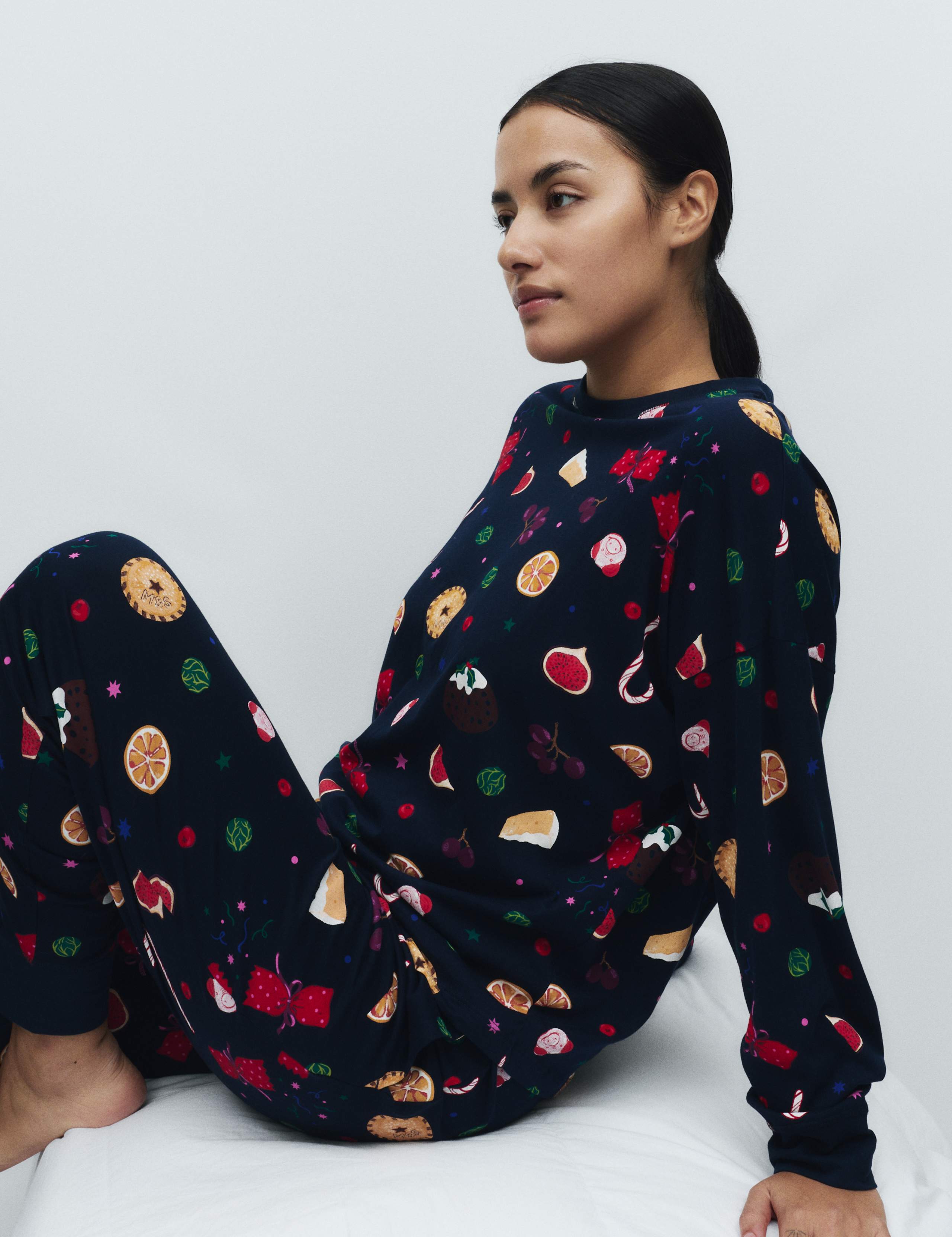 Pure Cotton Family Christmas Food Pyjama Set 1 of 5