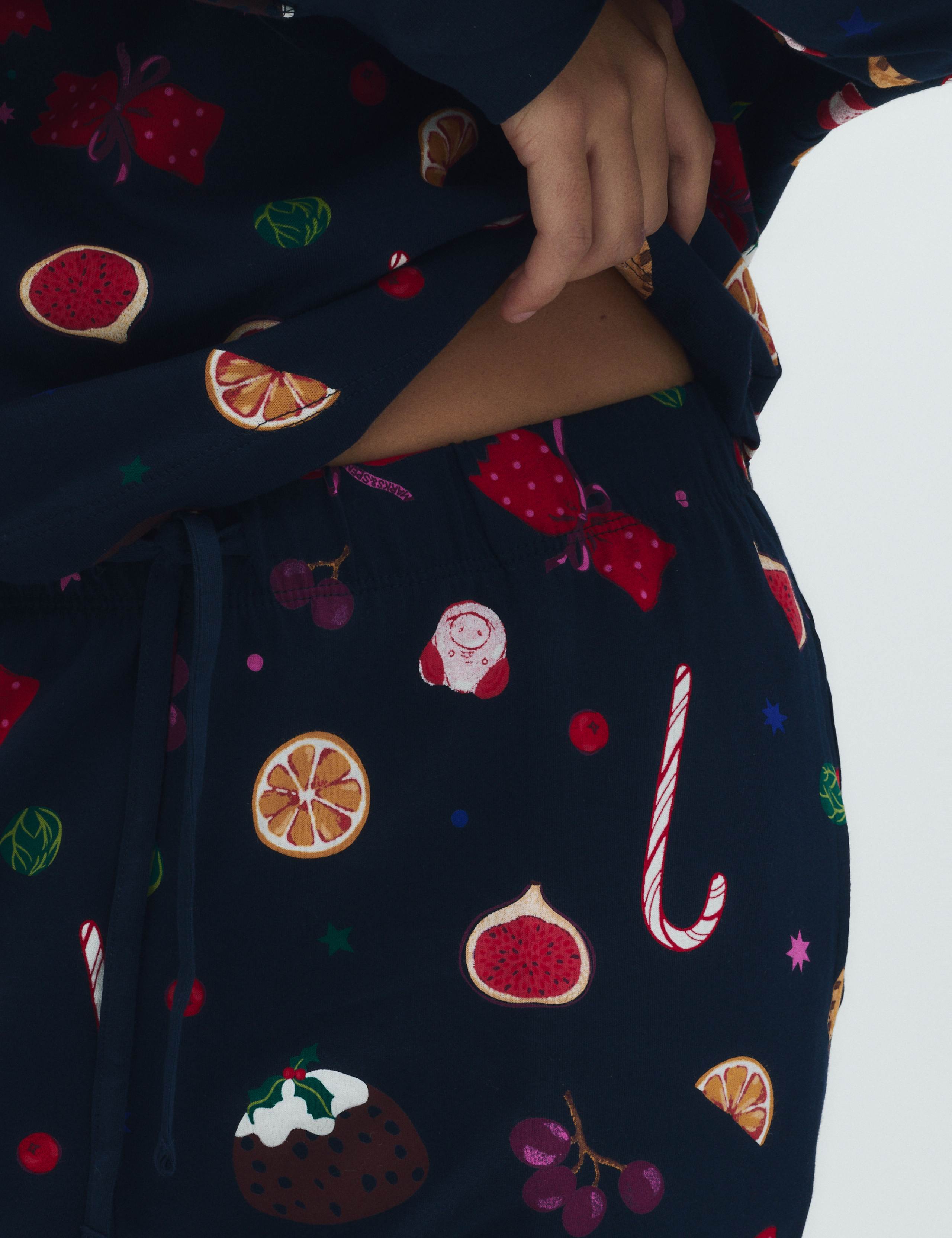 Pure Cotton Christmas Dinner Pyjama Set 5 of 5