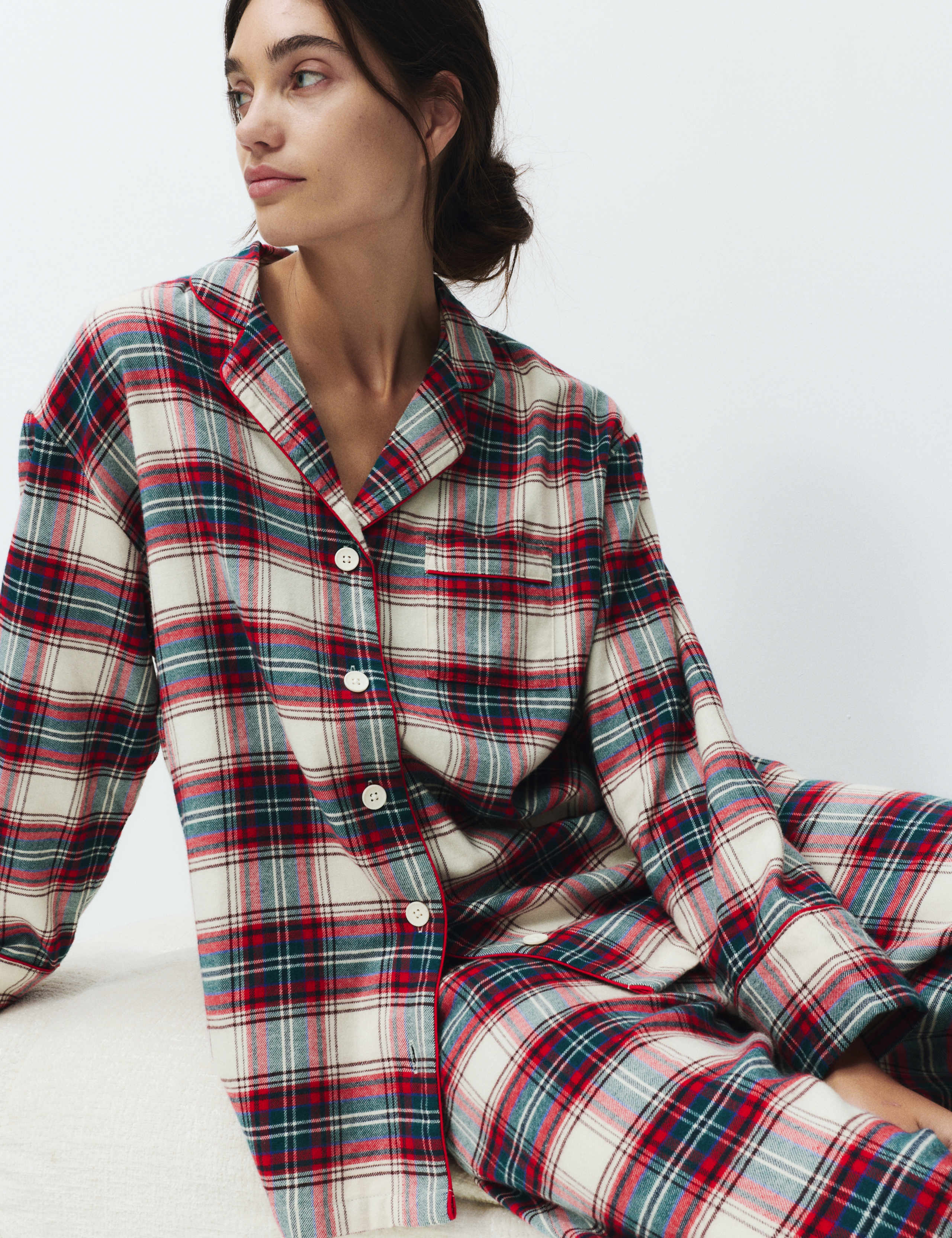 Pure Cotton Family Christmas Checked Pyjama Set 1 of 6