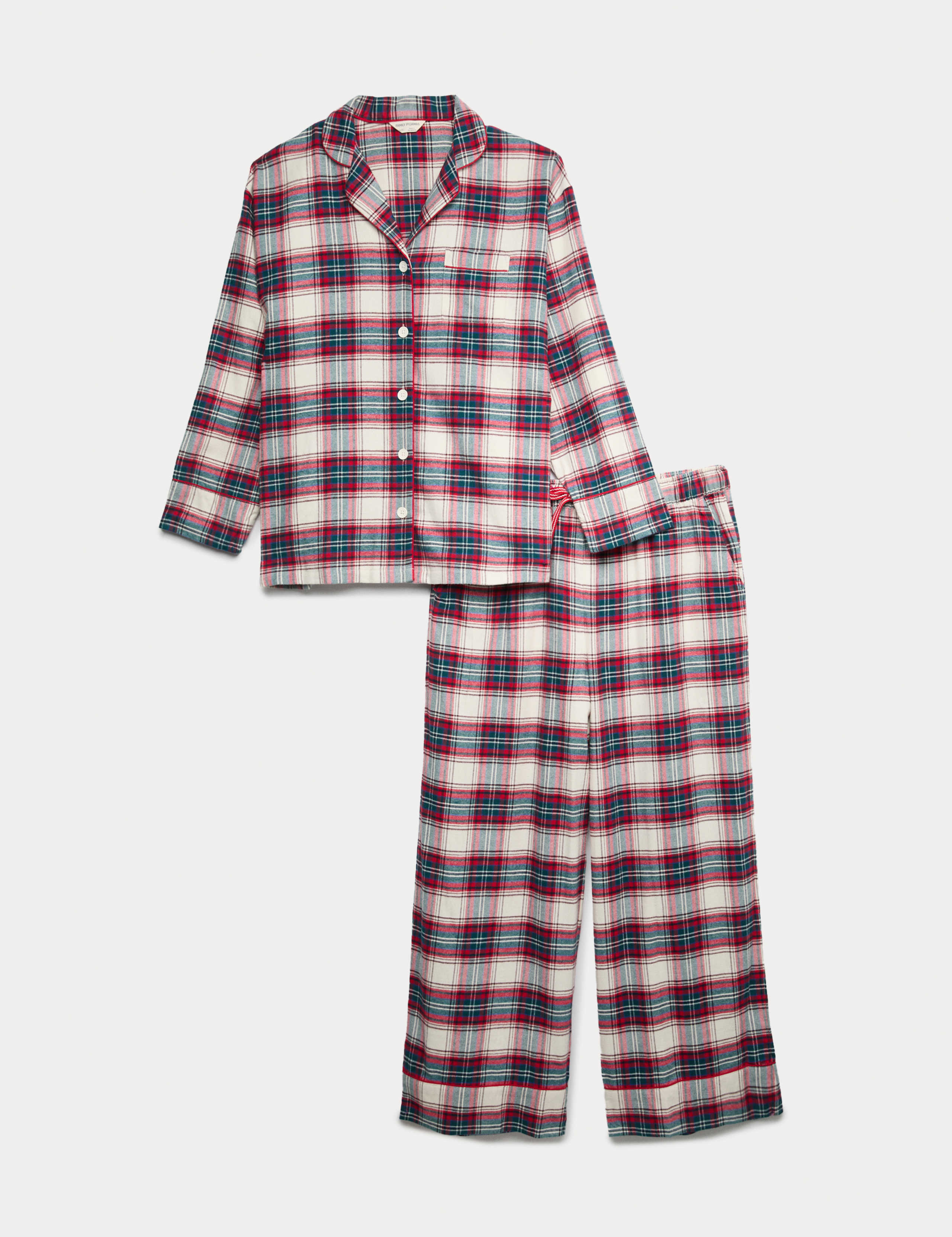 Pure Cotton Checked Revere Pyjama Set 2 of 5