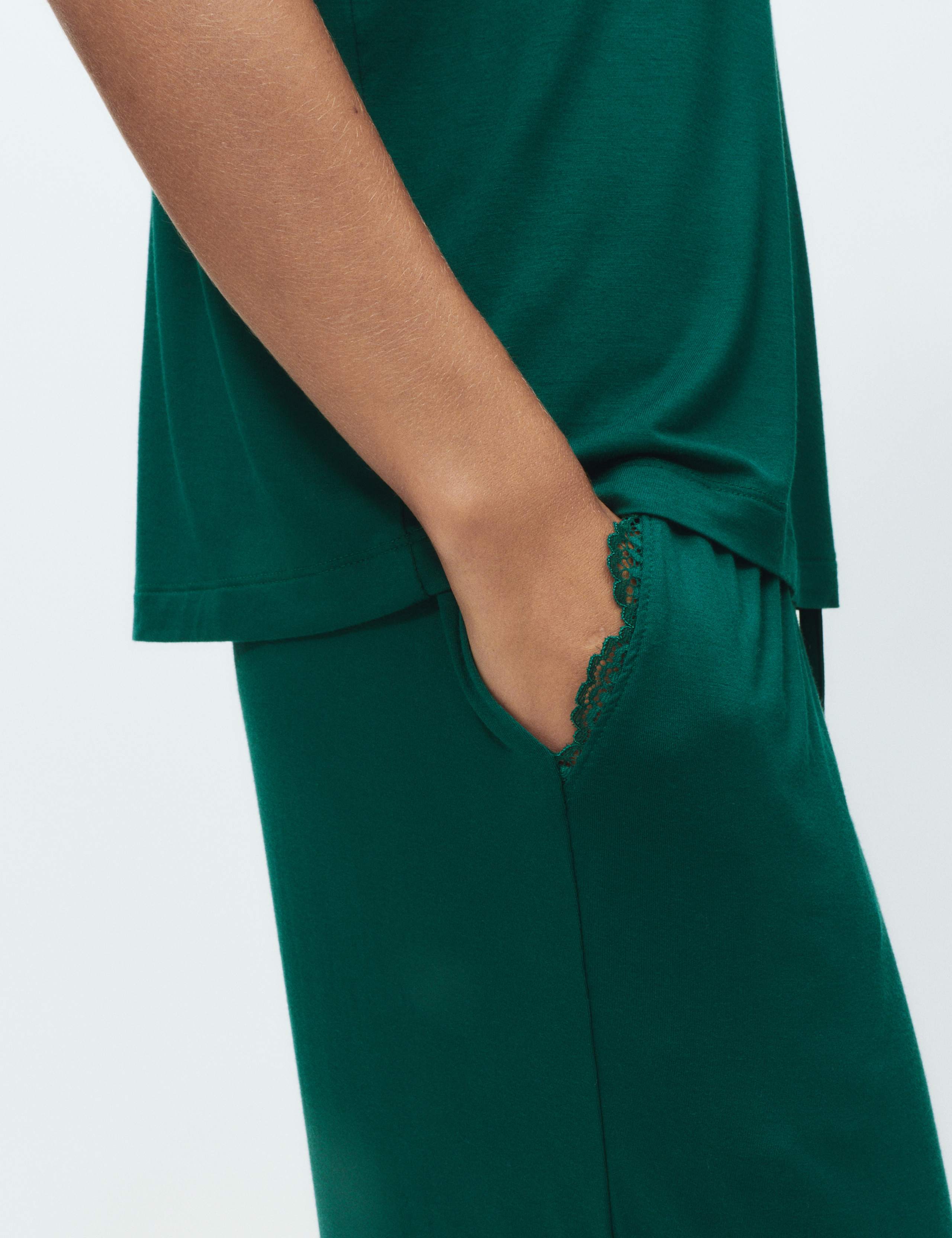 Viscose Lace Trim Pyjama Set 6 of 6