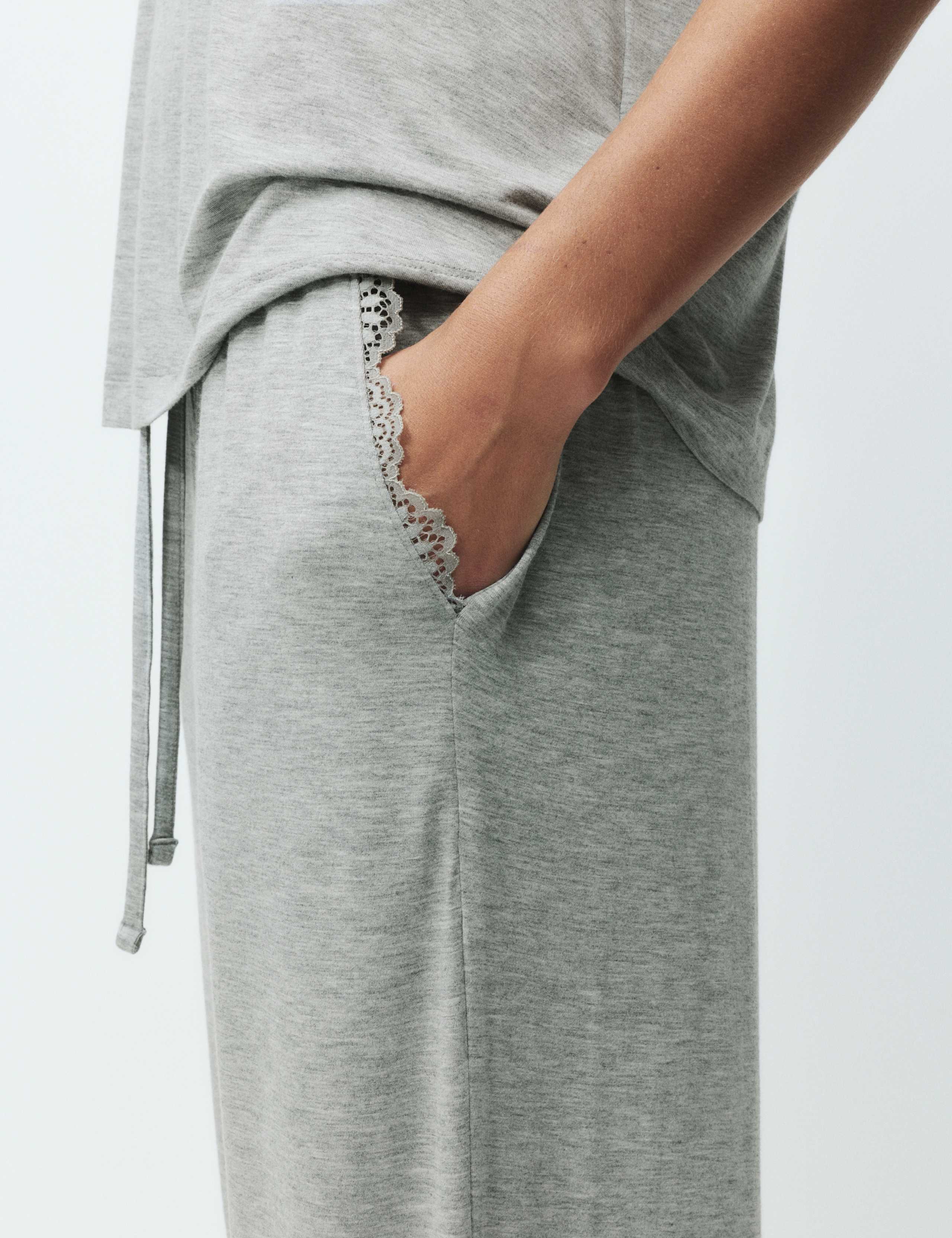 Viscose Lace Trim Pyjama Set 3 of 6