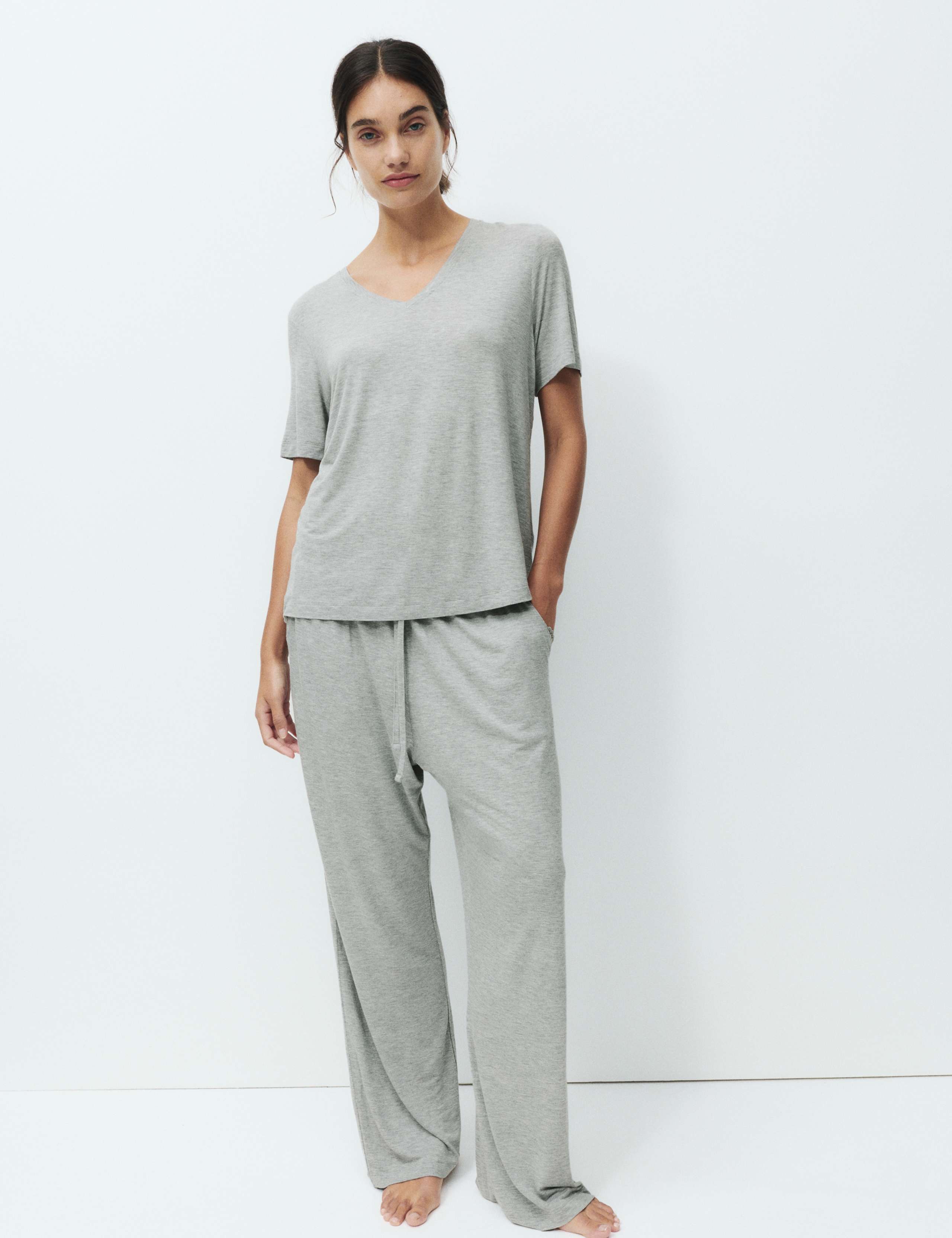 Viscose Lace Trim Pyjama Set 6 of 6