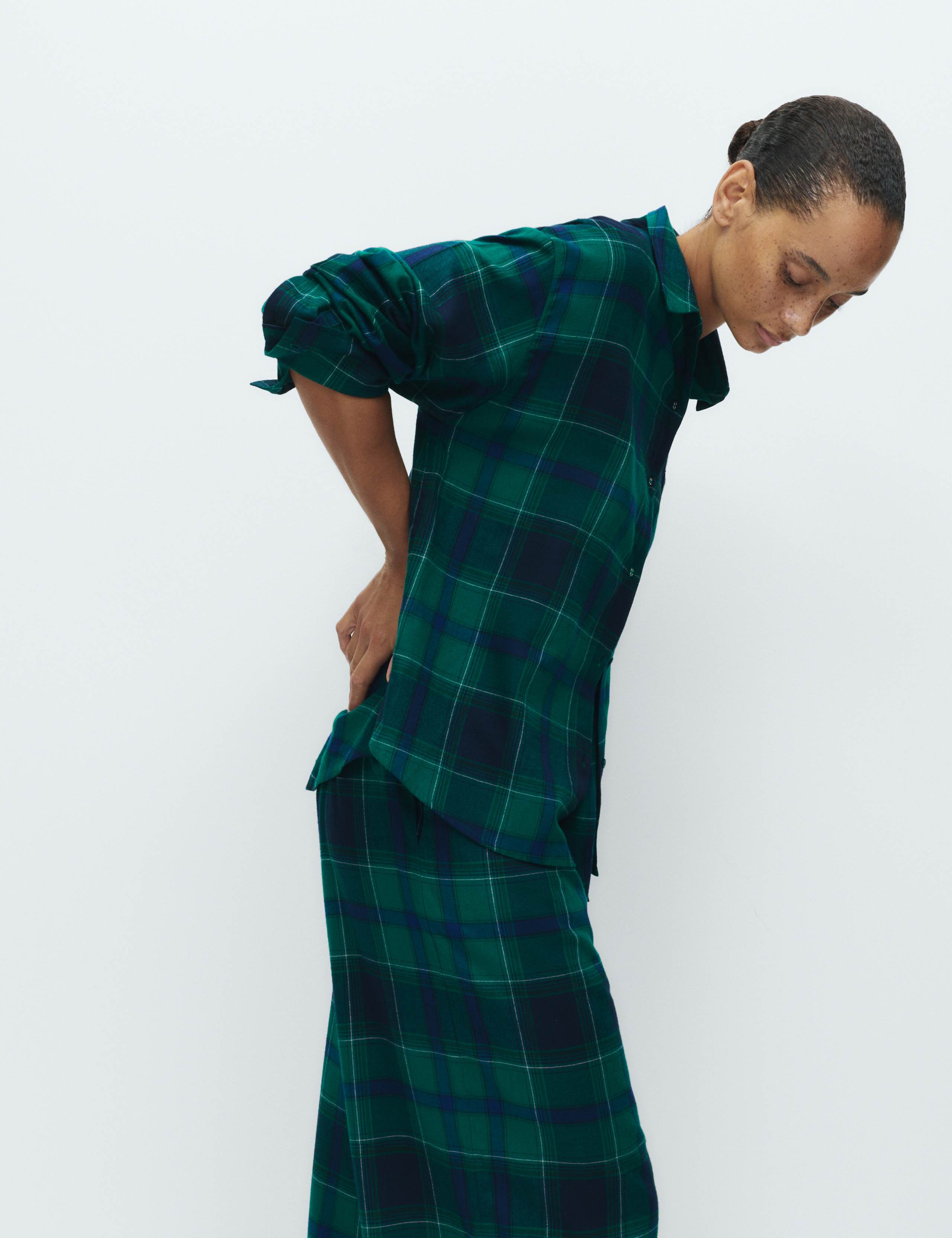 Cotton Blend Tartan Checked Pyjama Set 3 of 5