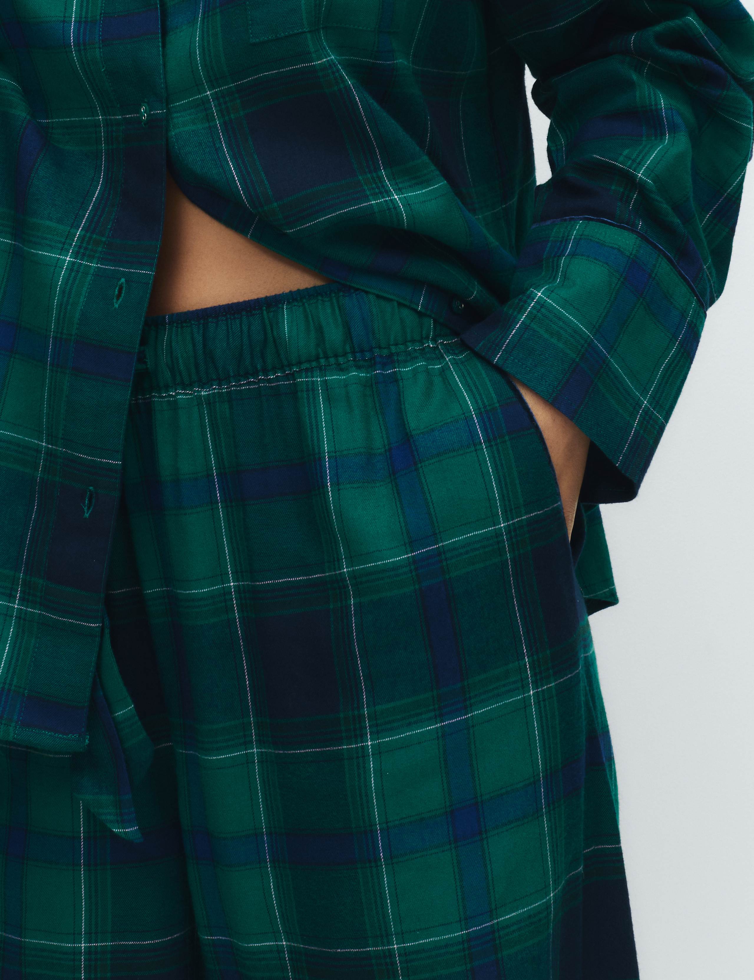 Cotton Blend Tartan Checked Pyjama Set 5 of 5