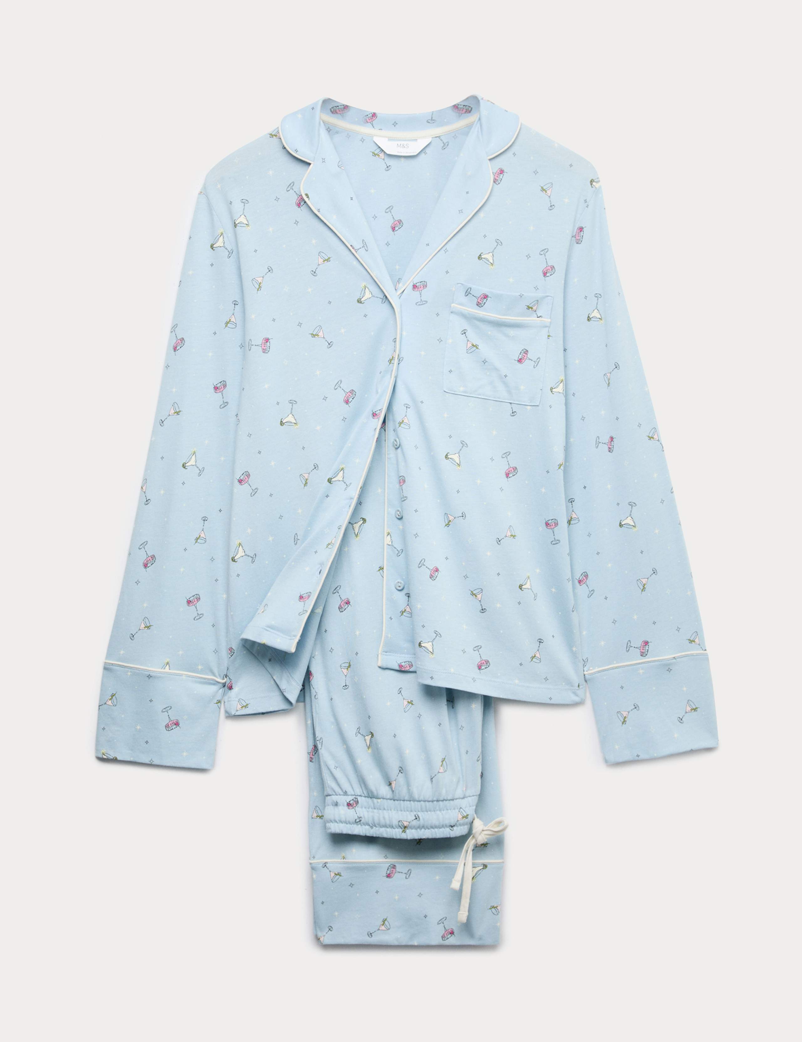 Cotton Modal Printed Revere Pyjama Set 2 of 5