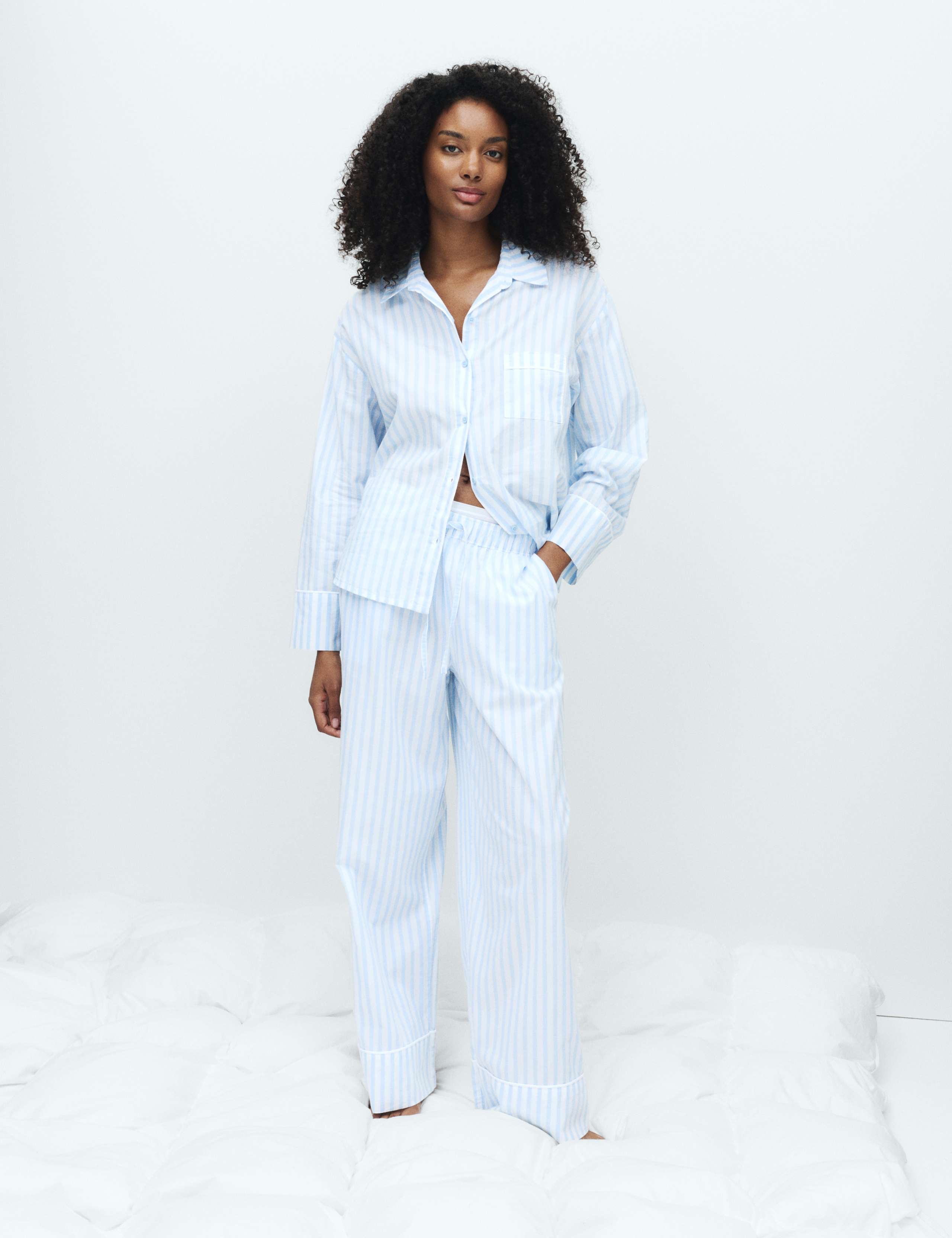 Pure Cotton Striped Pyjama Set 3 of 5
