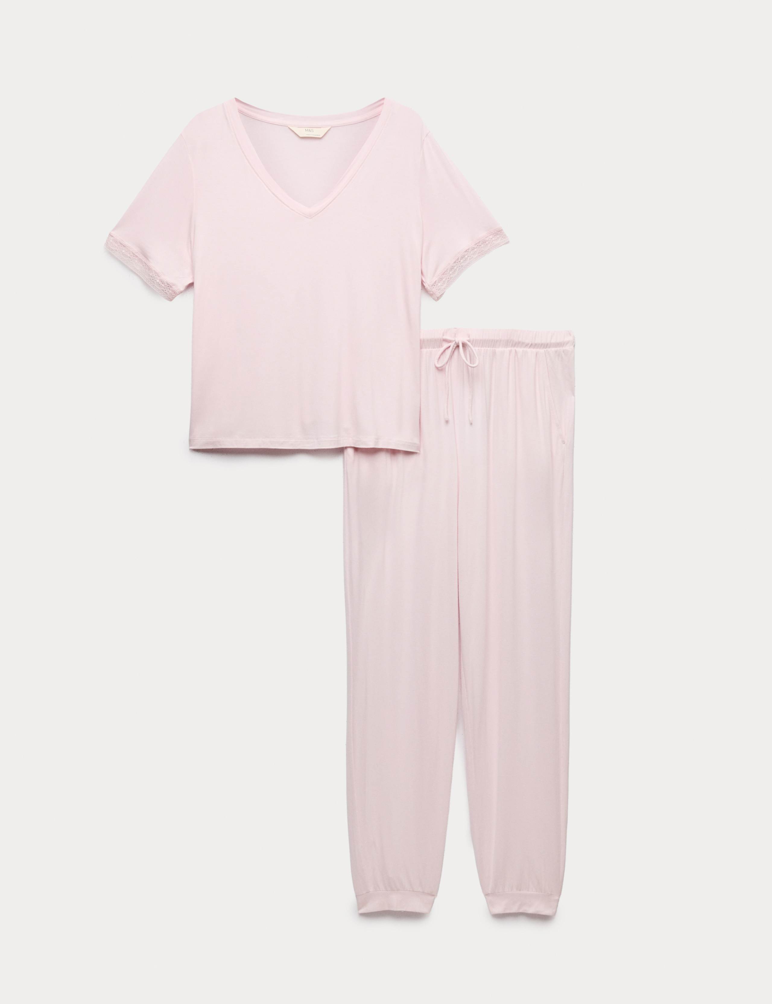 Lace Trim Cuffed Hem Pyjama Set 2 of 5