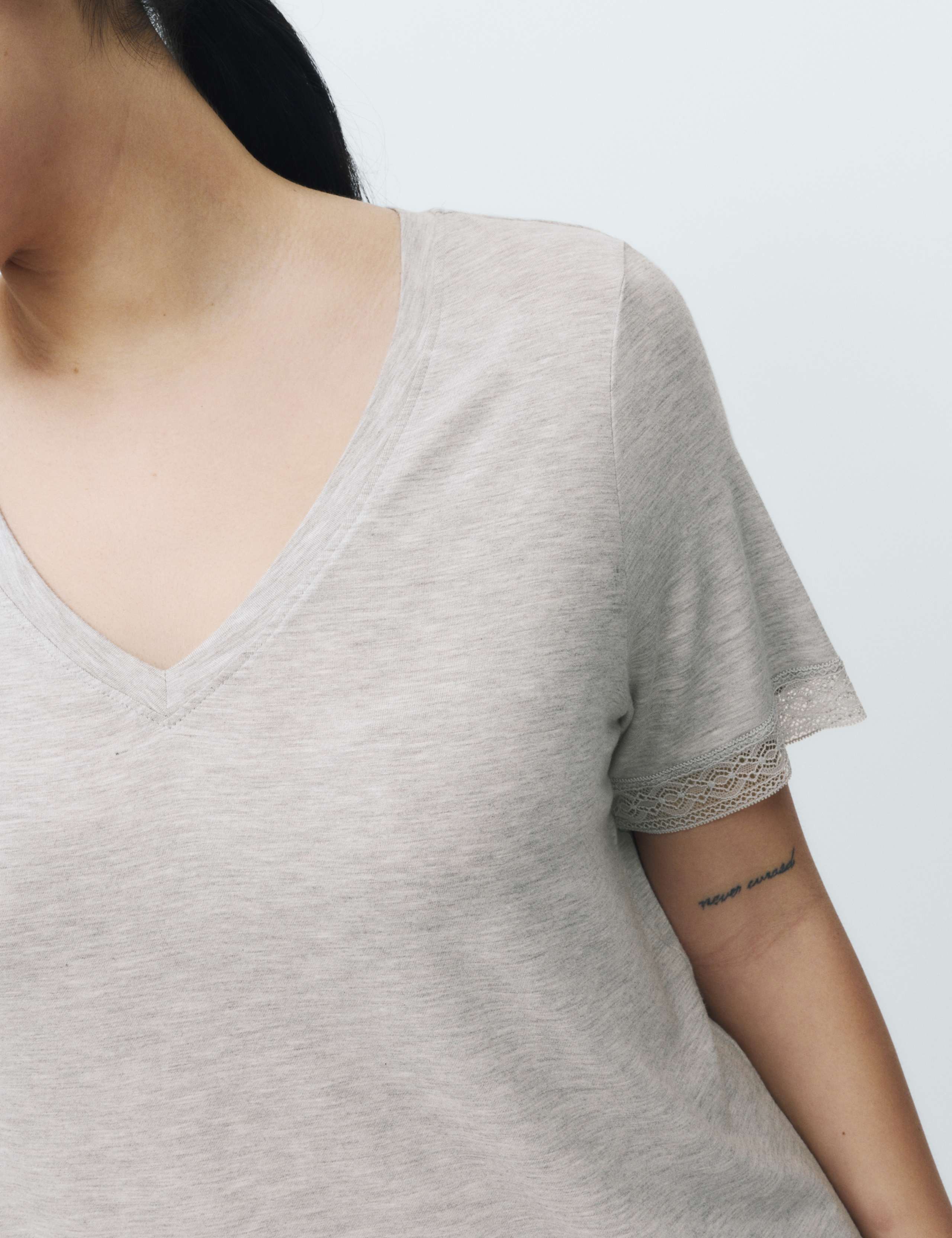 Lace Trim Cuffed Hem Pyjama Set 3 of 5