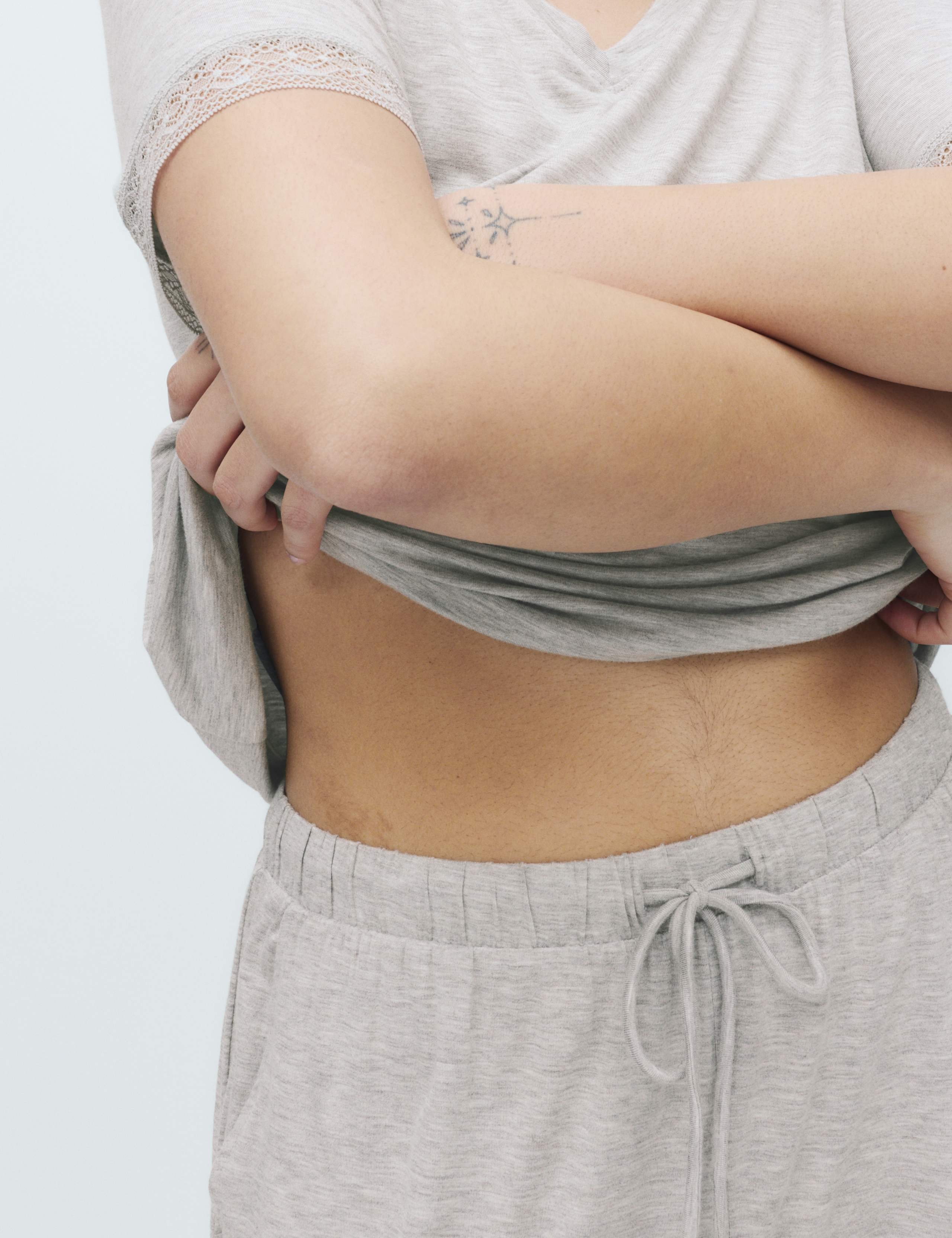 Lace Trim Cuffed Hem Pyjama Set 5 of 5