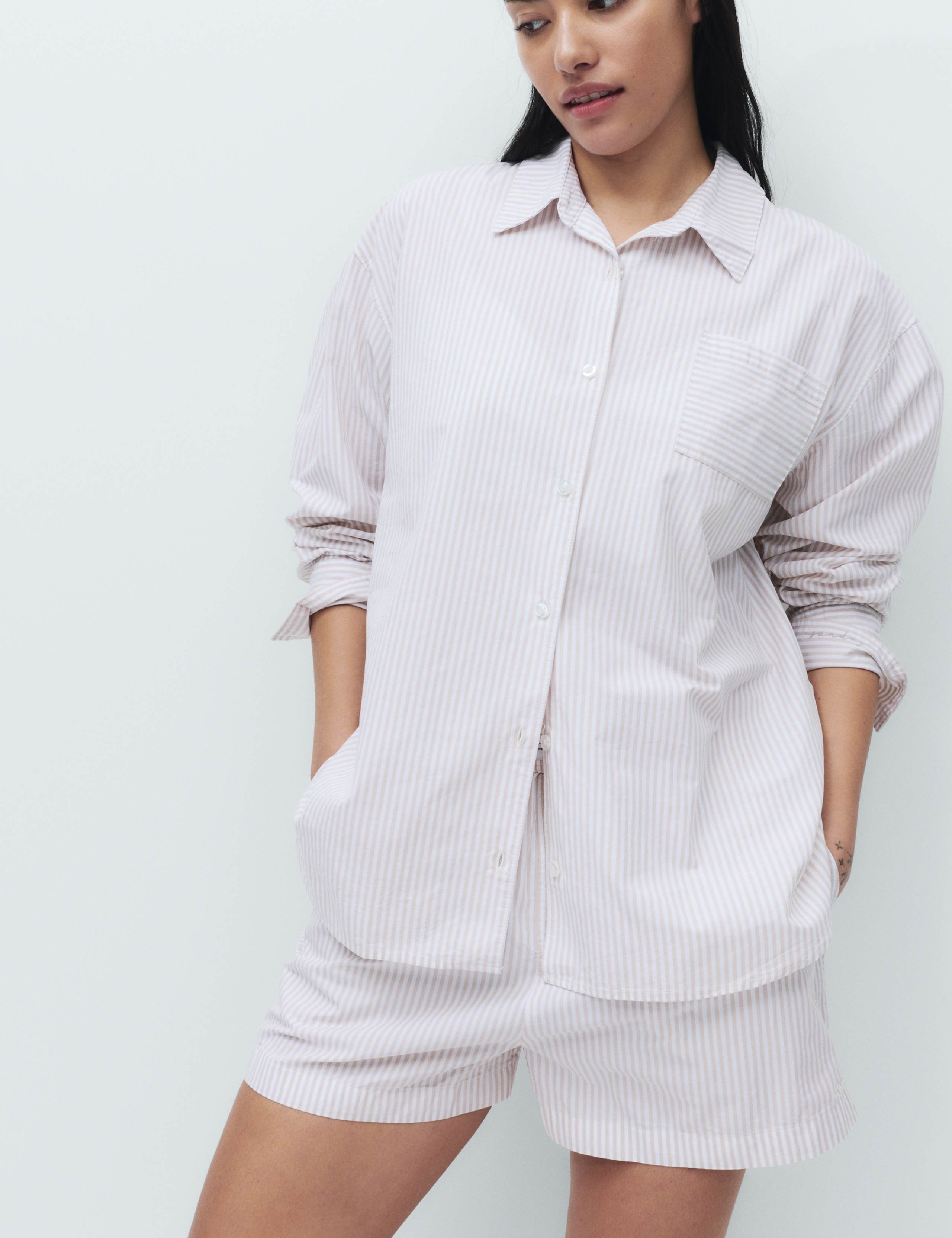 Pure Cotton Striped Shortie Set 3 of 5