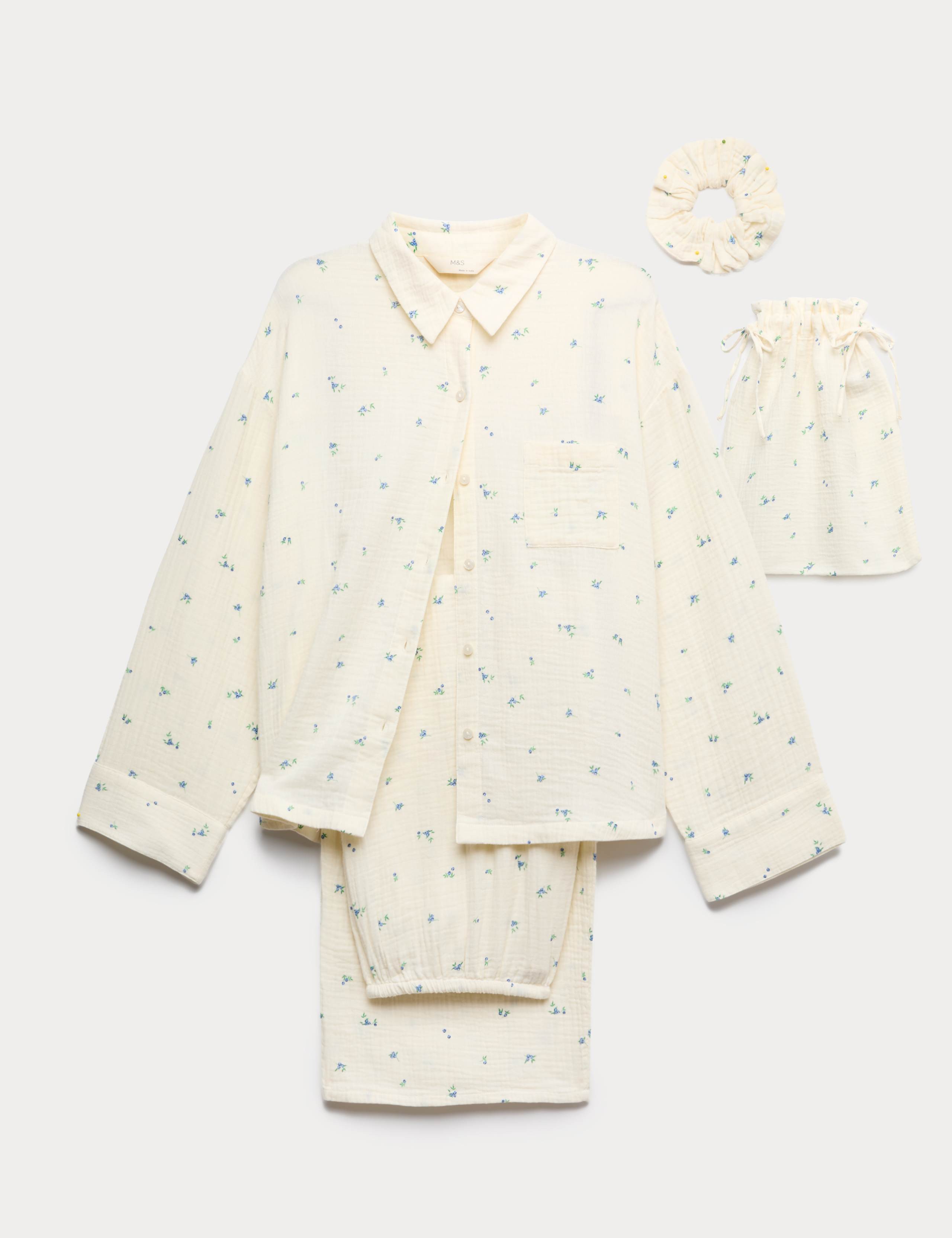 4 Piece Pure Cotton Printed Pyjama Gift Set 2 of 5