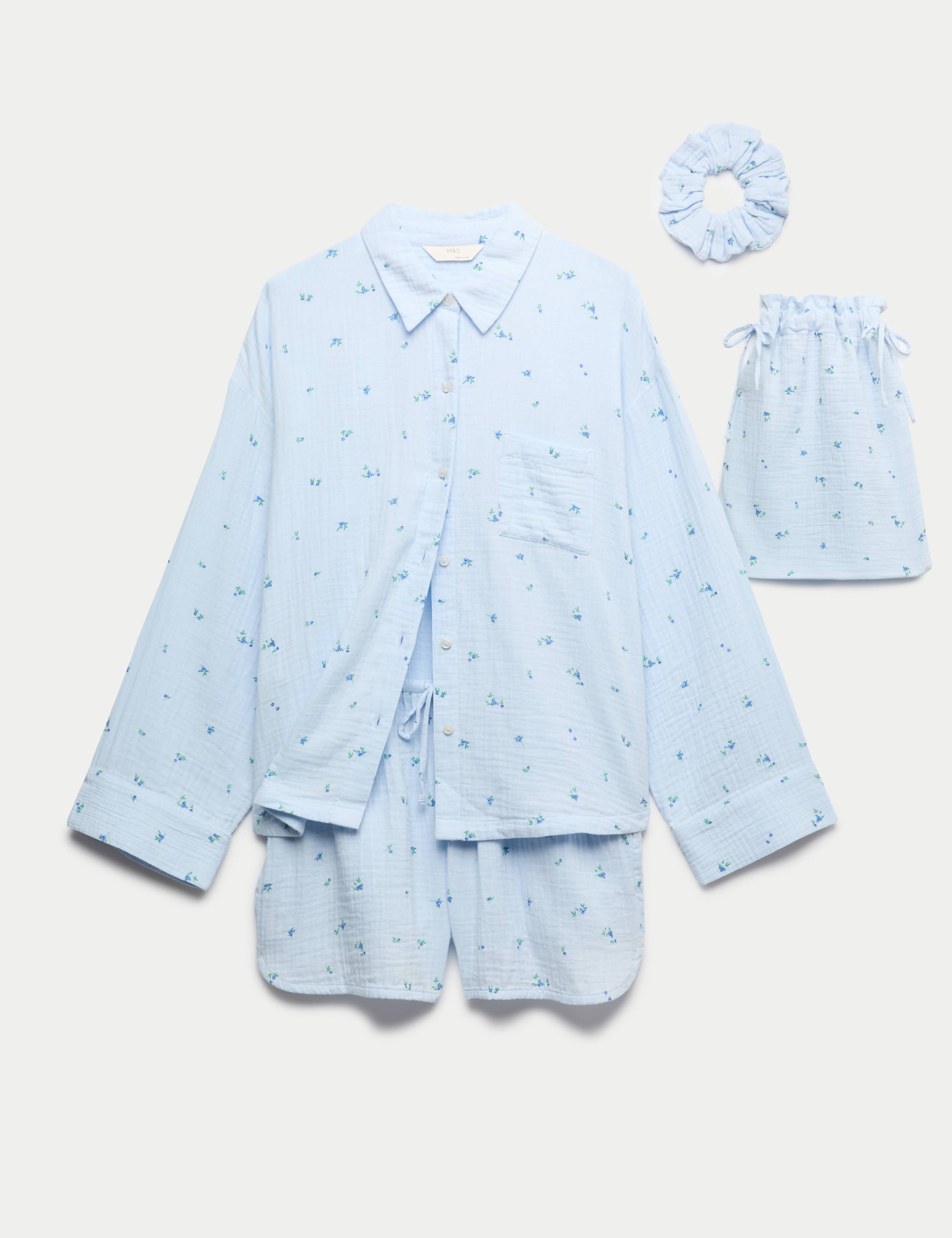 4 Piece Pure Cotton Printed Shortie Gift Set 2 of 6