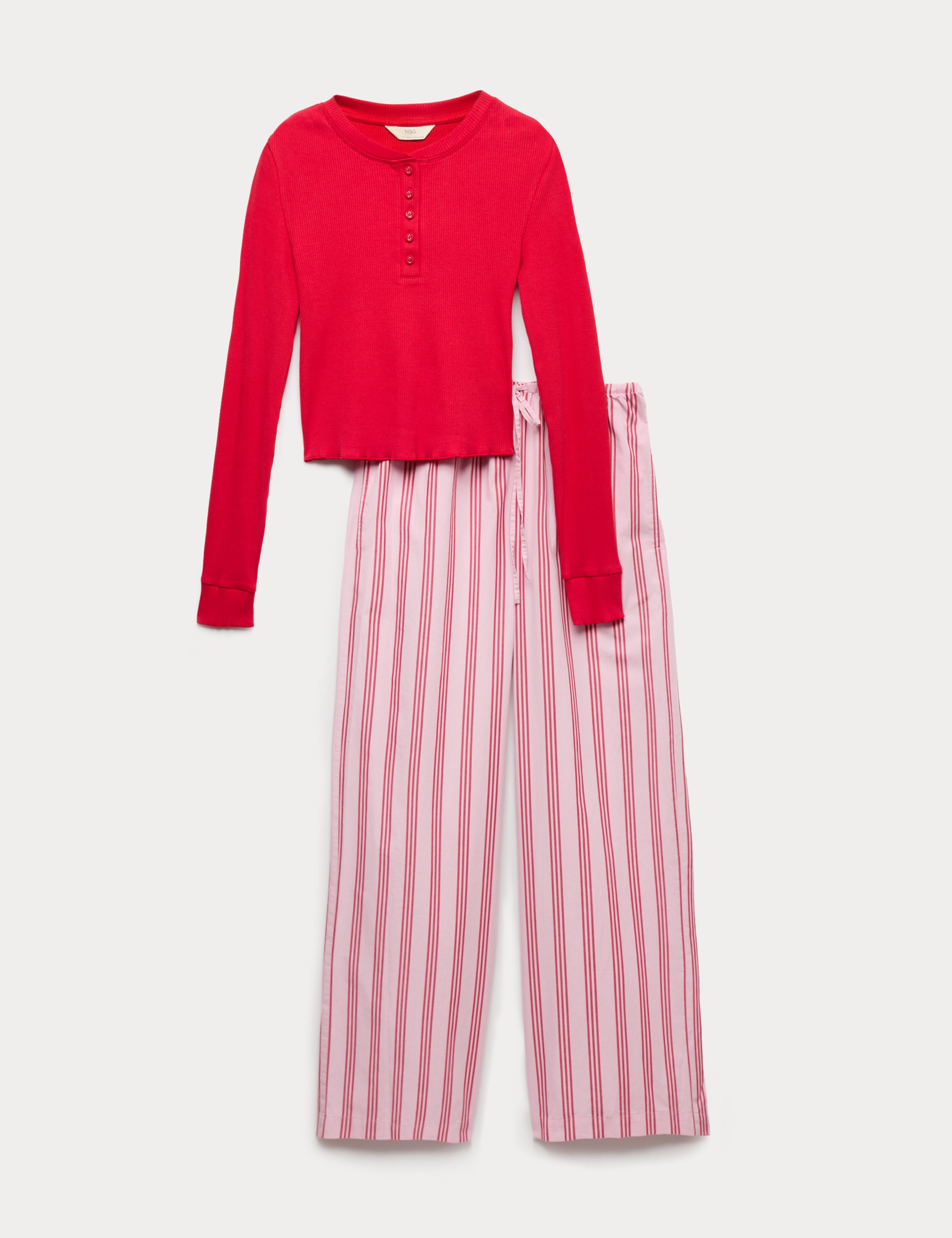 Cotton Rich Henley Striped Pyjama Set 2 of 3