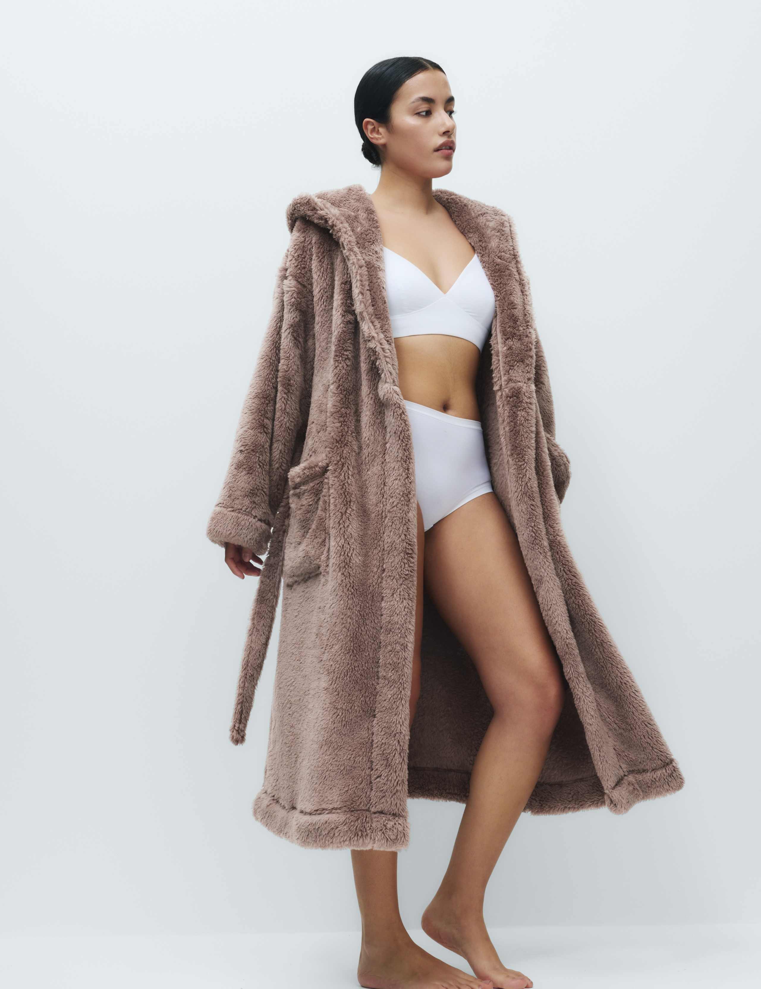 Fleece Hooded Dressing Gown 5 of 5