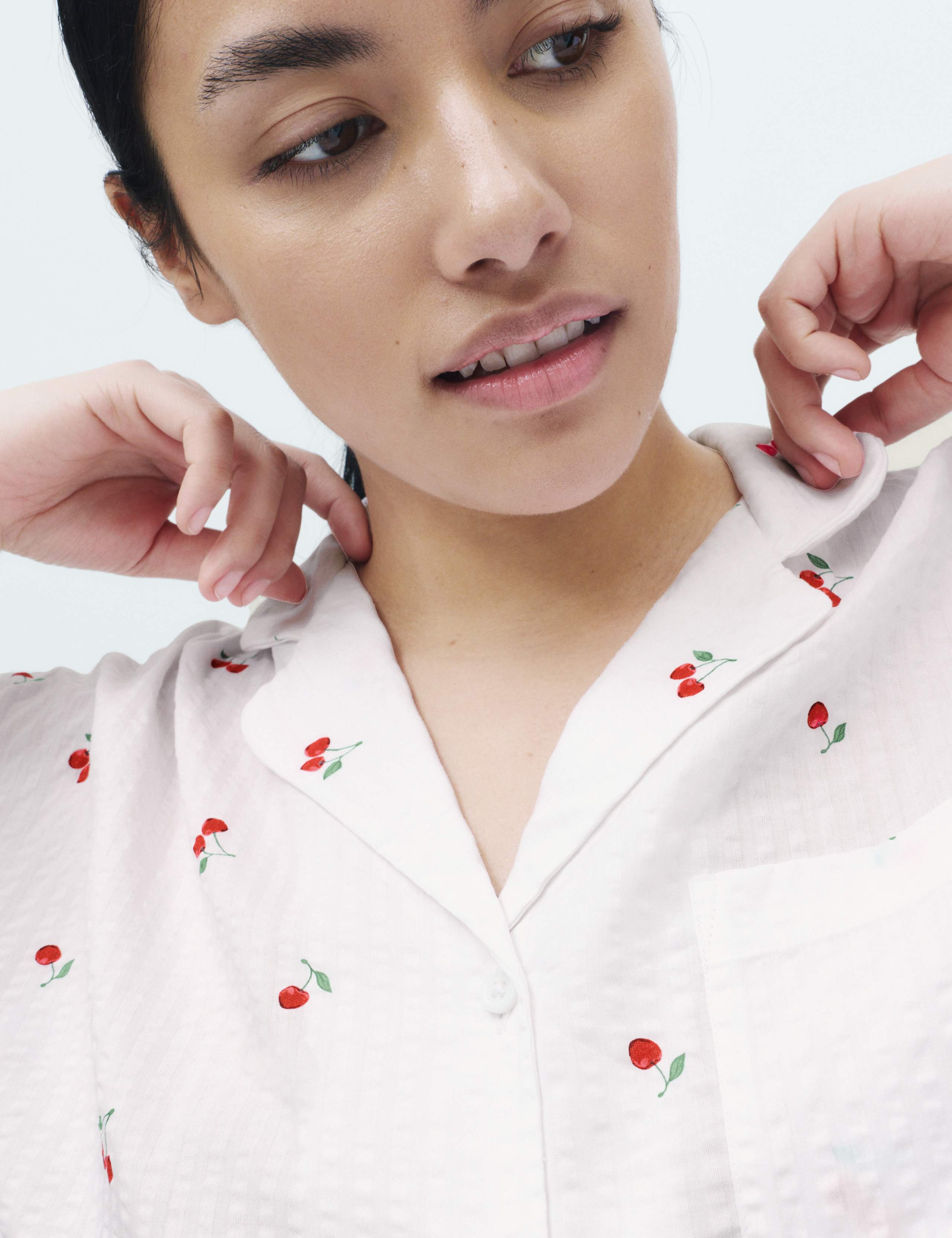 Cotton Rich Seersucker Printed Pyjama Set 3 of 5