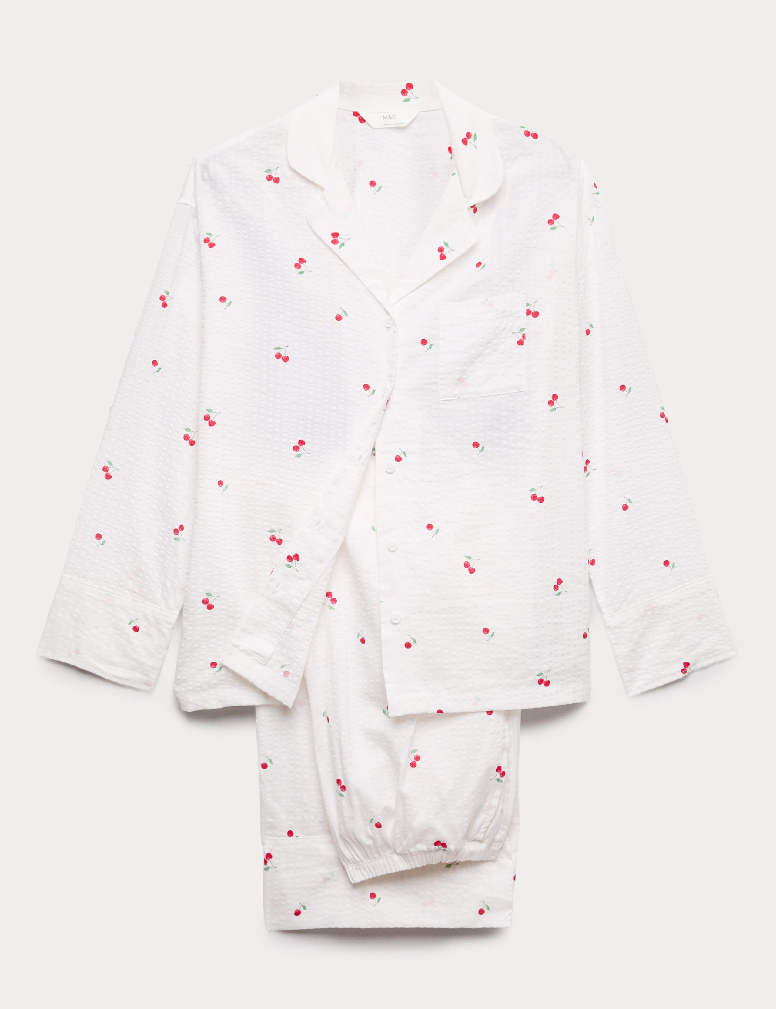 Cotton Rich Seersucker Printed Pyjama Set 2 of 5