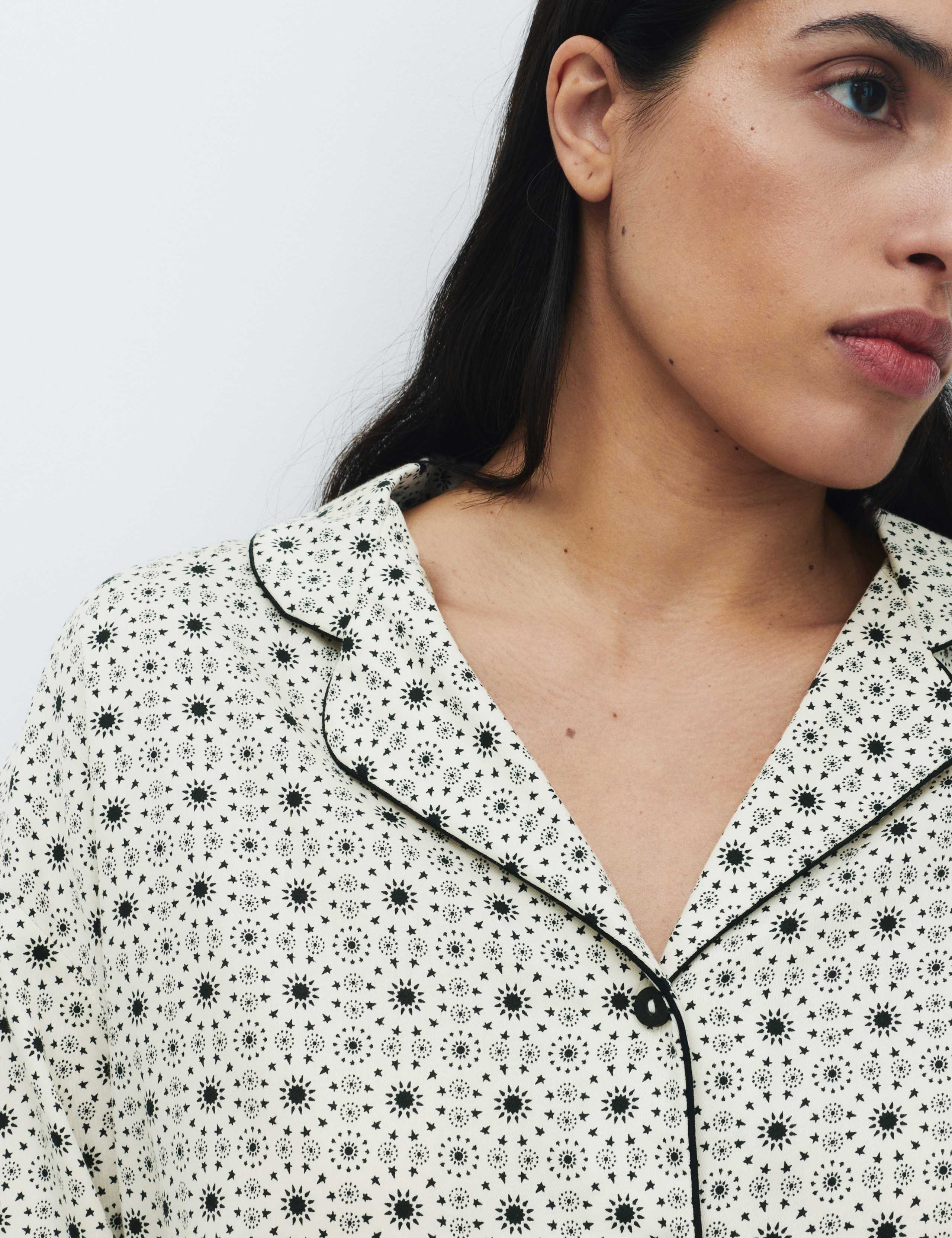 Pure Cotton Sateen Printed Pyjama Set 3 of 7