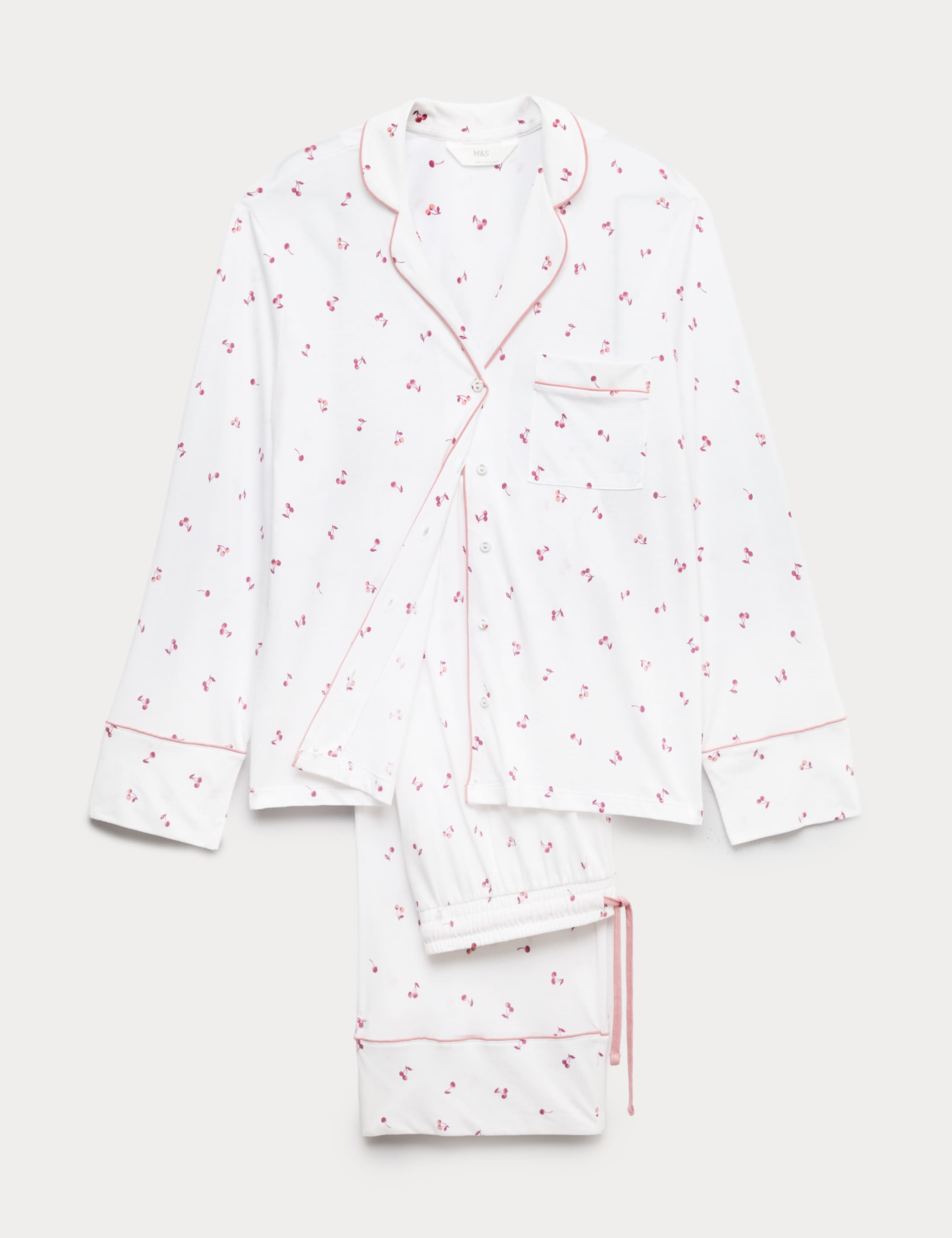 Cotton Modal Cherry Print Pyjama Set 2 of 6