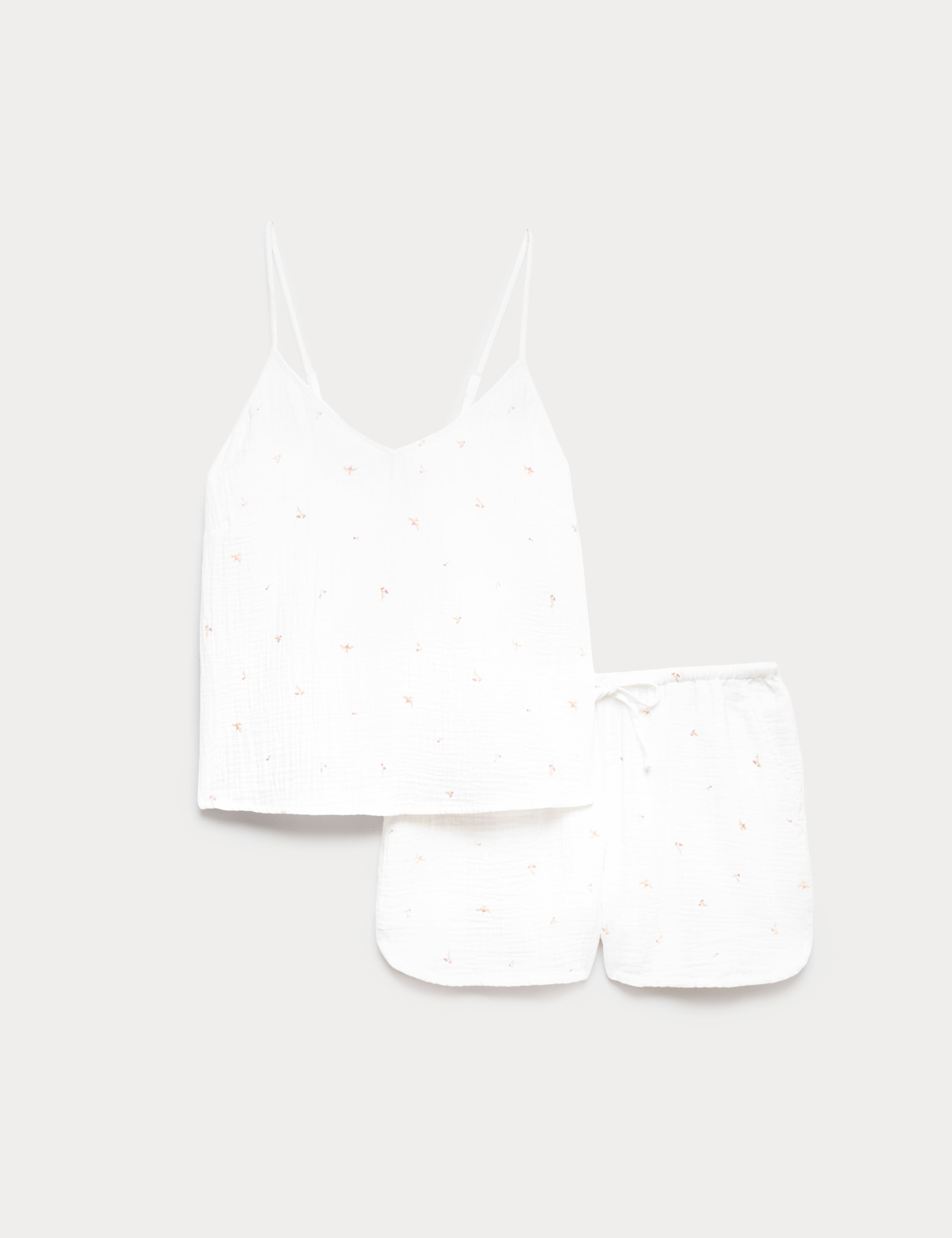 Pure Cotton Muslin Printed Cami Shortie Set 2 of 6