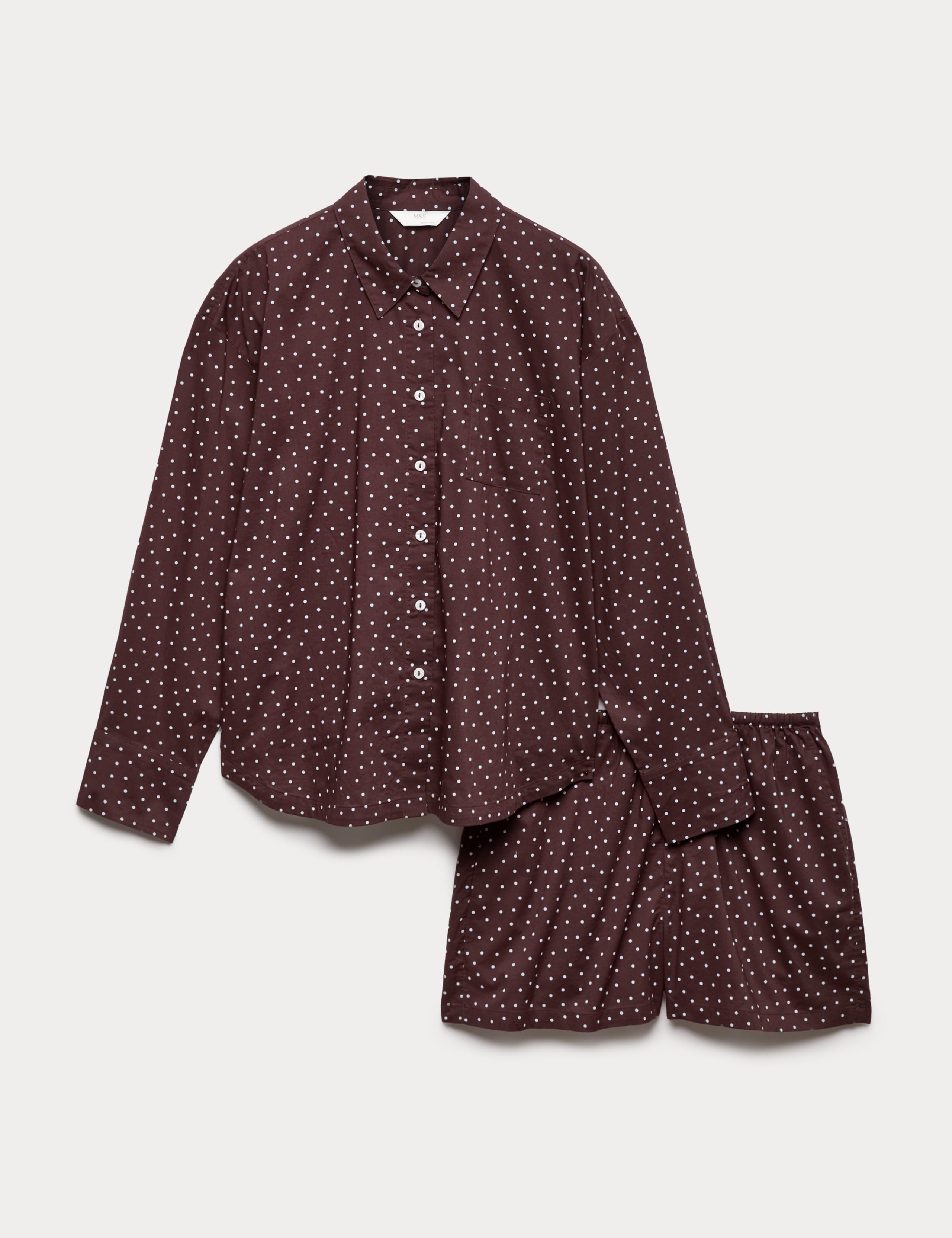 Pure Cotton Polka Dot Revere Shortie Set 2 of 6