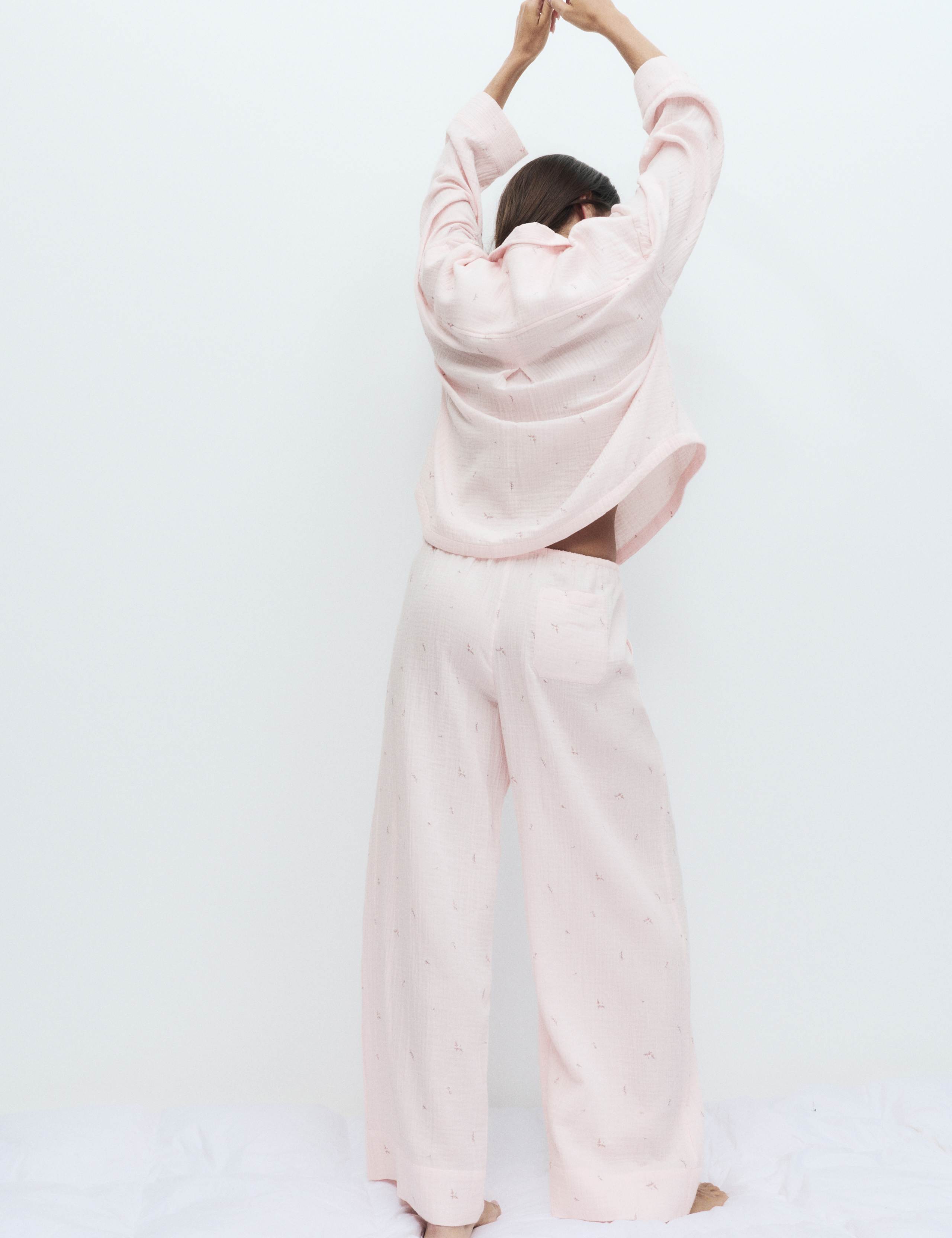 Pure Cotton Muslin Floral Pyjama Set 5 of 6