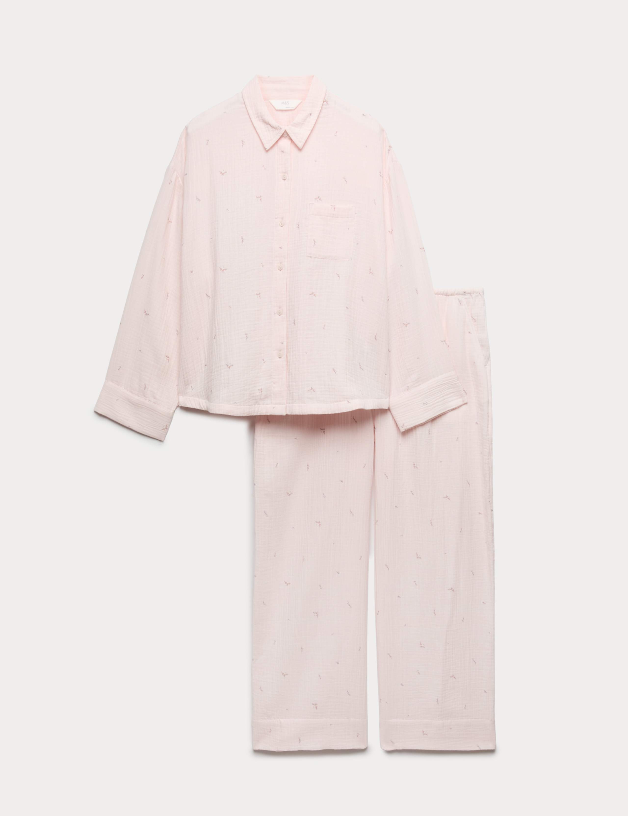 Pure Cotton Muslin Floral Pyjama Set 2 of 6