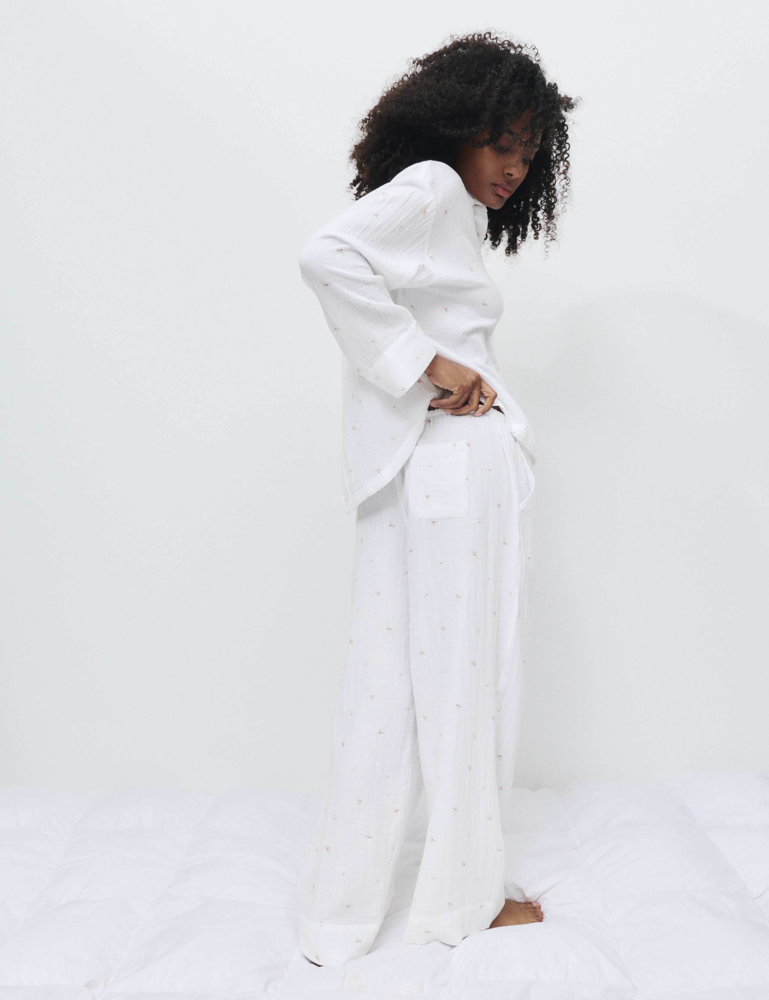 Pure Cotton Muslin Floral Pyjama Set 4 of 6