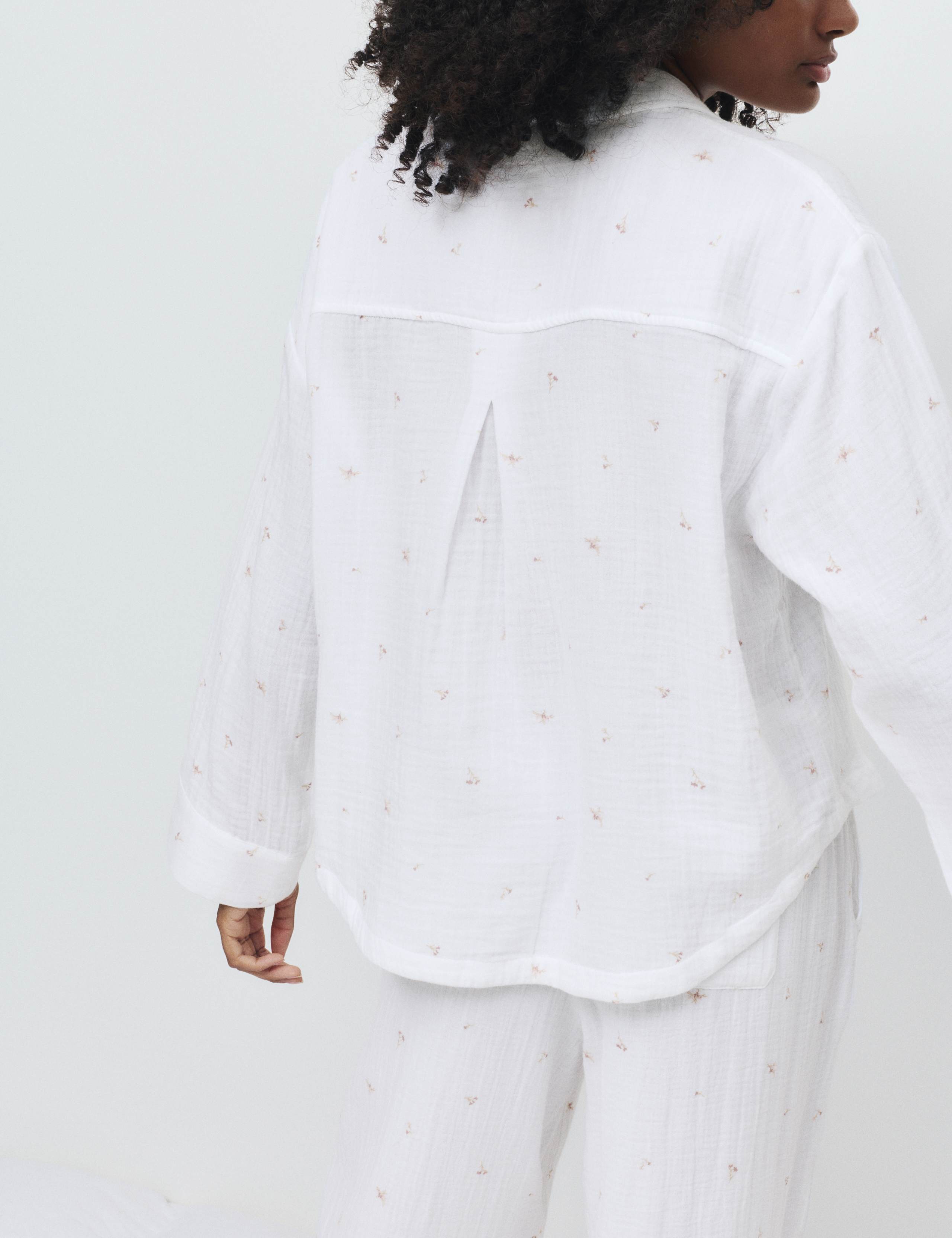 Pure Cotton Muslin Floral Pyjama Set 6 of 6