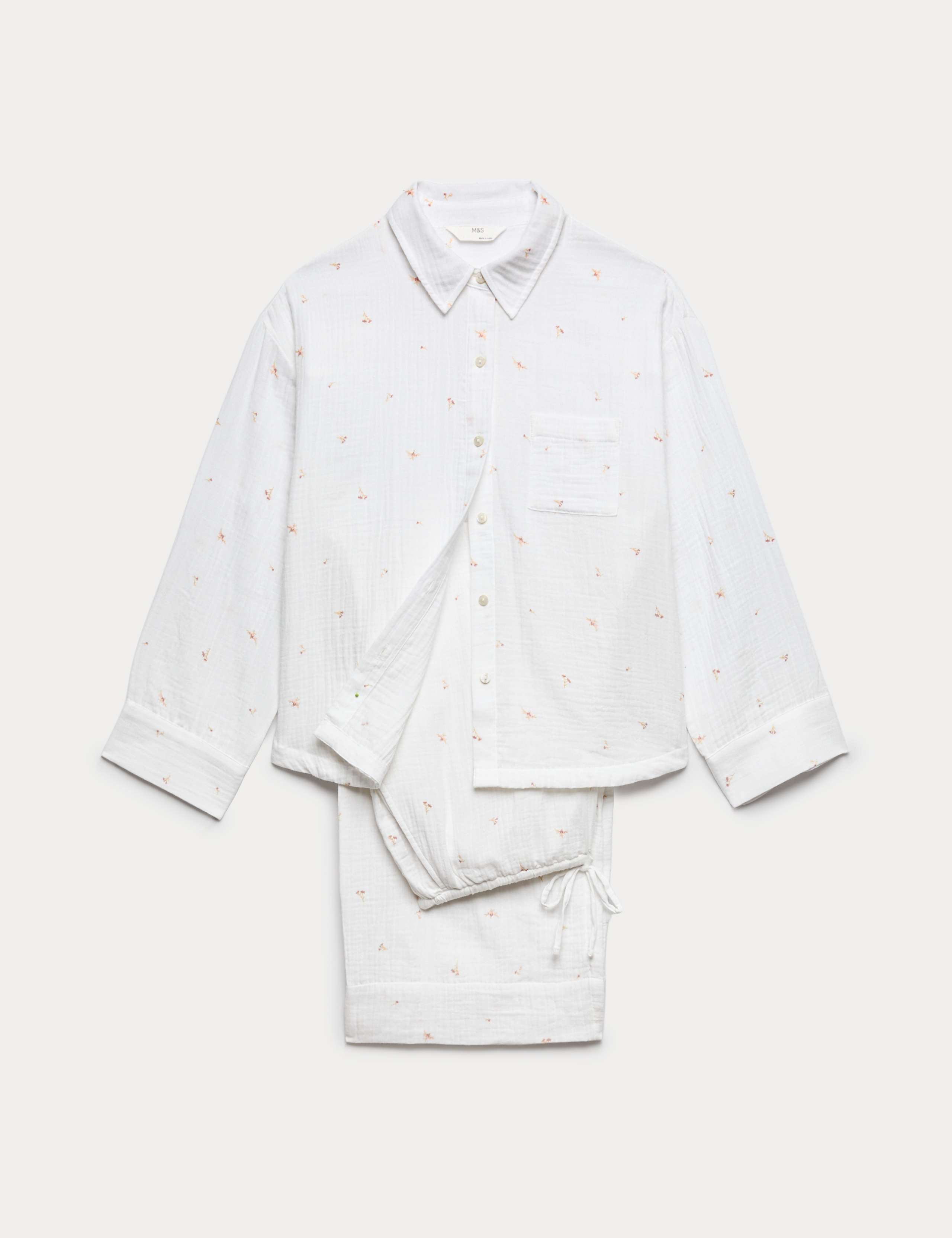 Pure Cotton Muslin Floral Pyjama Set 2 of 6