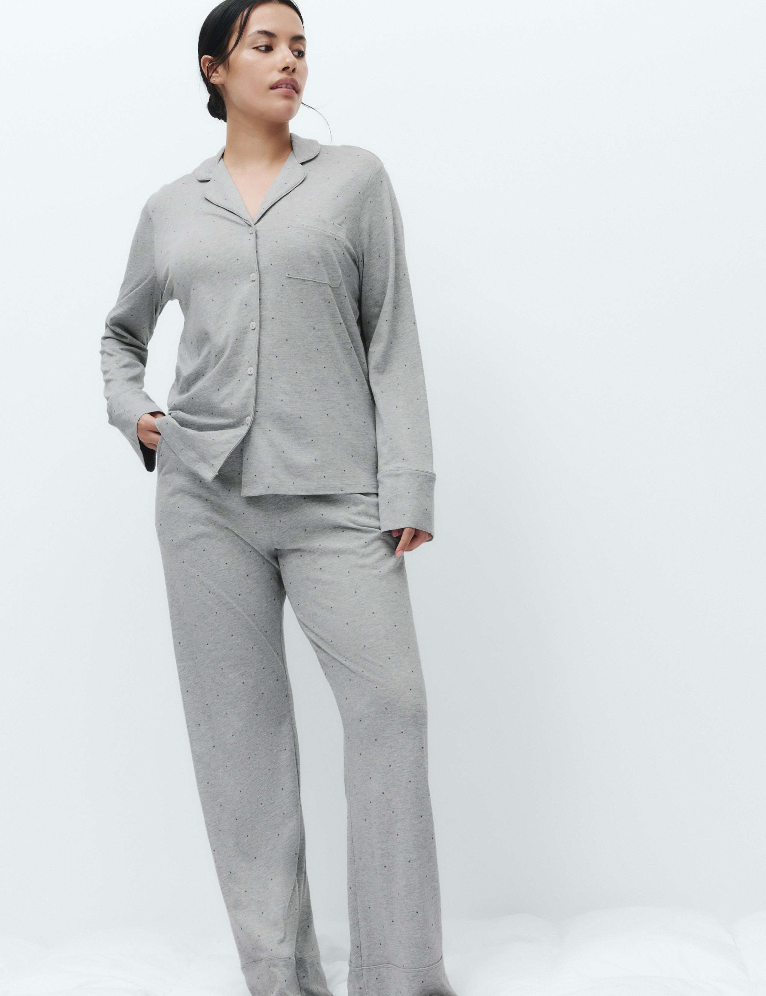 Cotton Modal Printed Revere Pyjama Set 1 of 6
