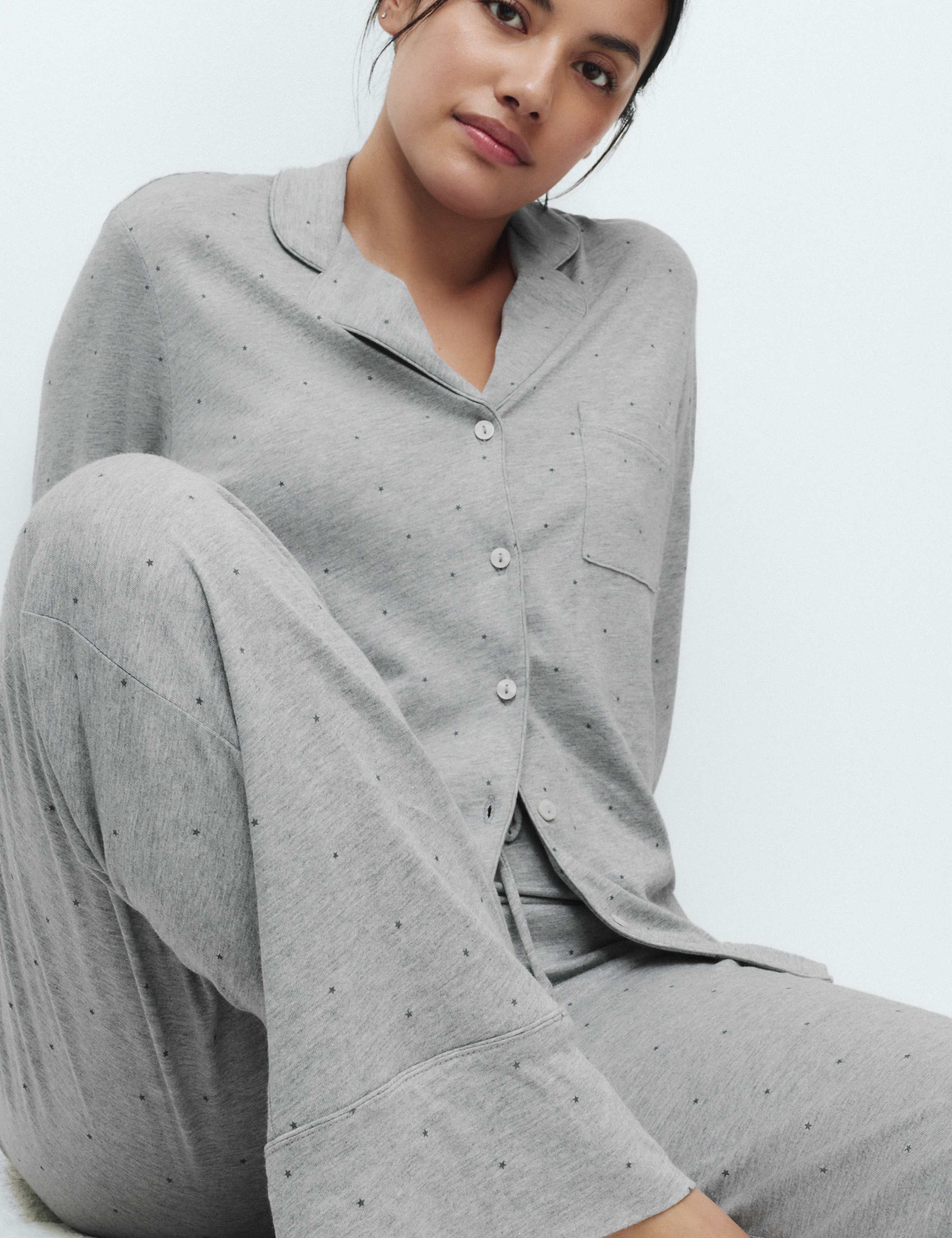 Cotton Modal Printed Revere Pyjama Set 5 of 6