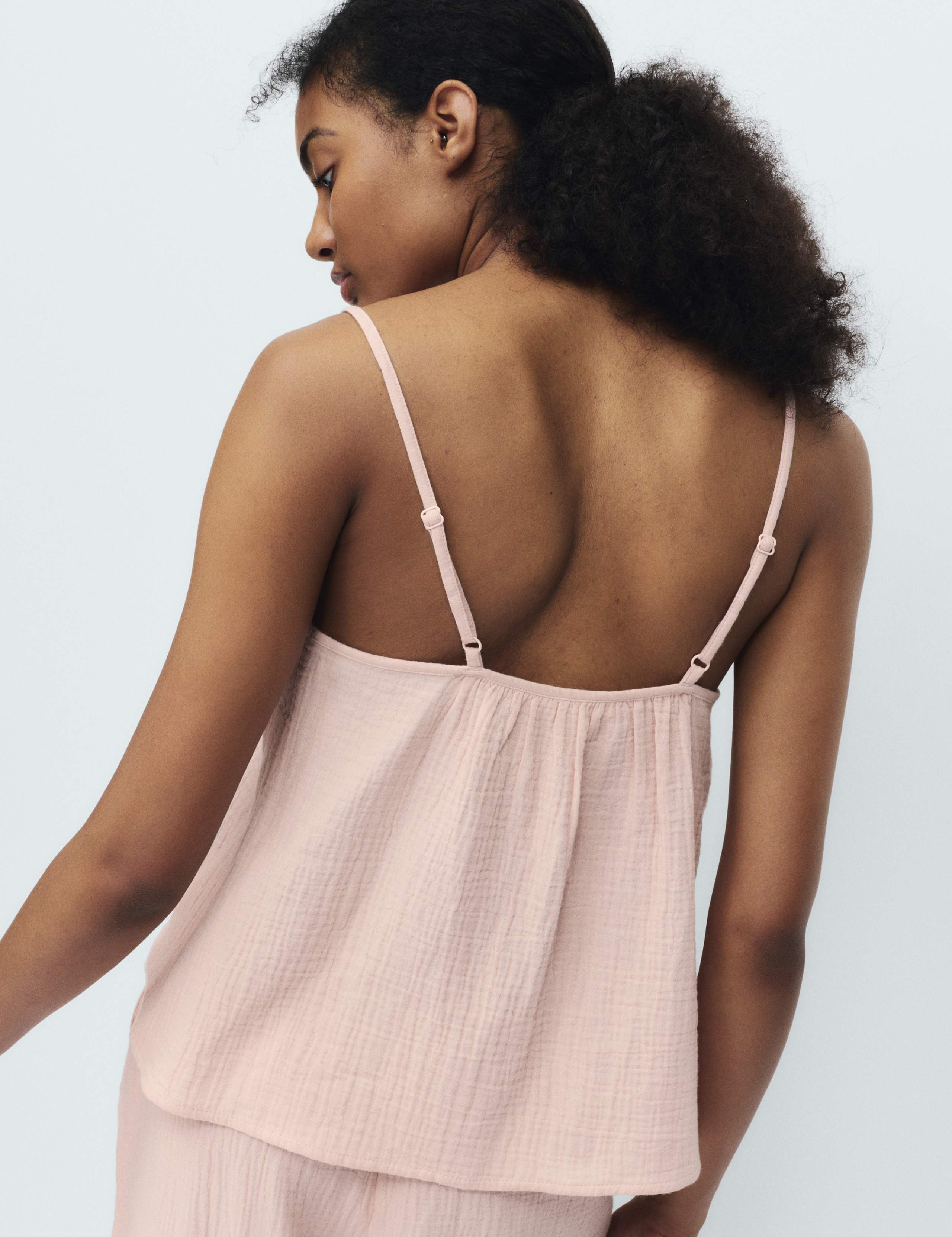 Pure Cotton Muslin Cami Pyjama Set 4 of 6