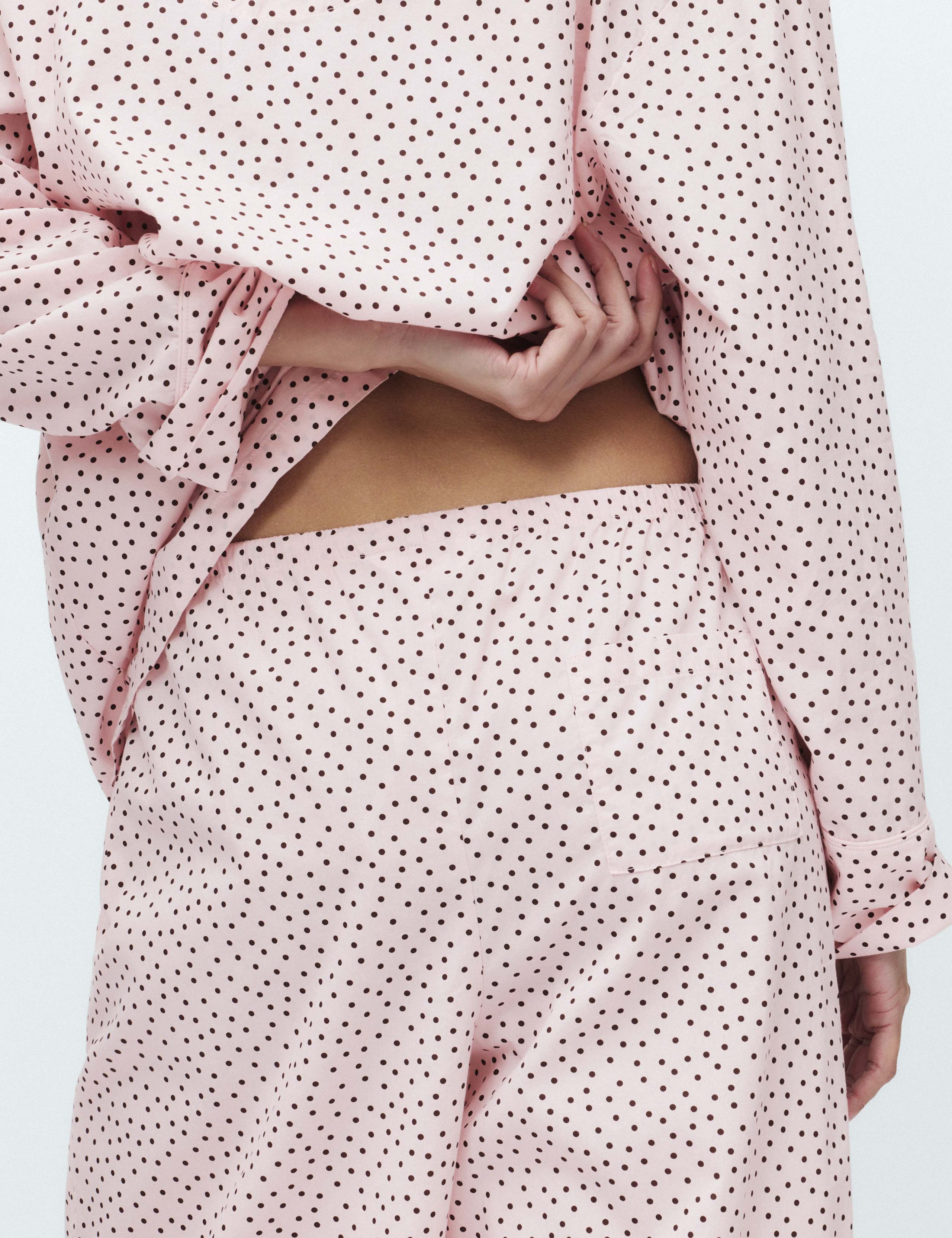Pure Cotton Polka Dot Revere Pyjama Set 4 of 5