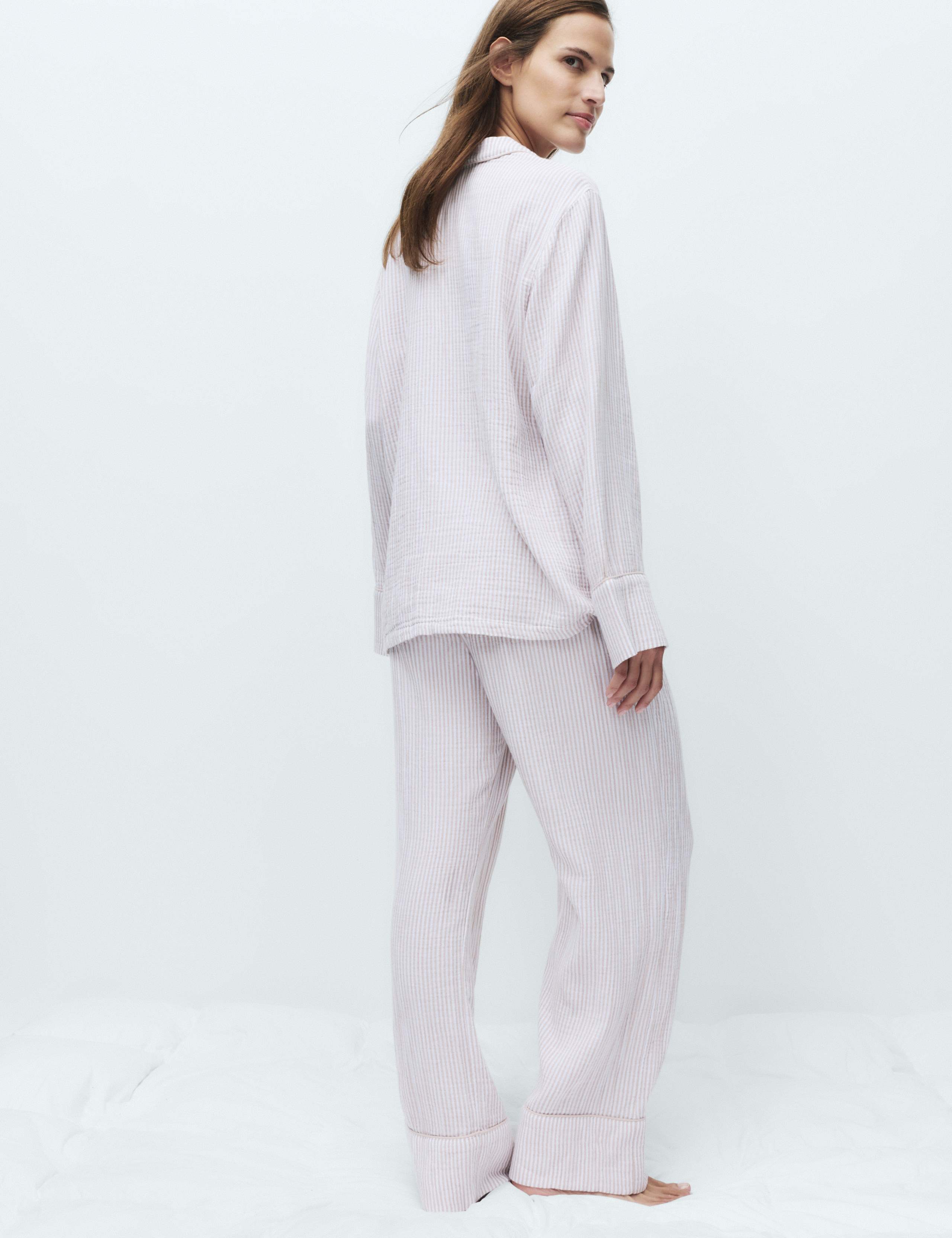 Muslin Striped Revere Pyjama Set 5 of 5