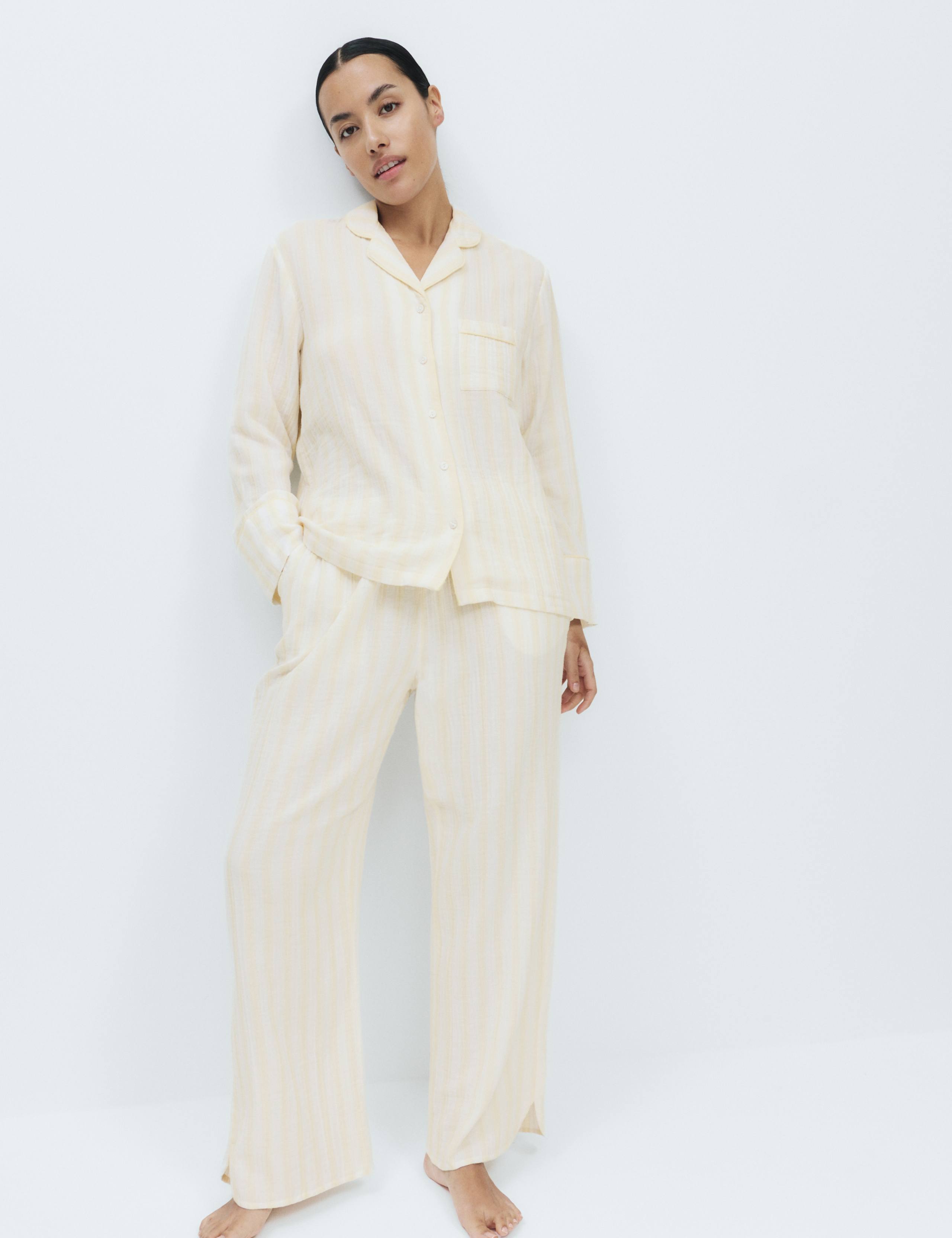 Muslin Striped Revere Pyjama Set 6 of 6