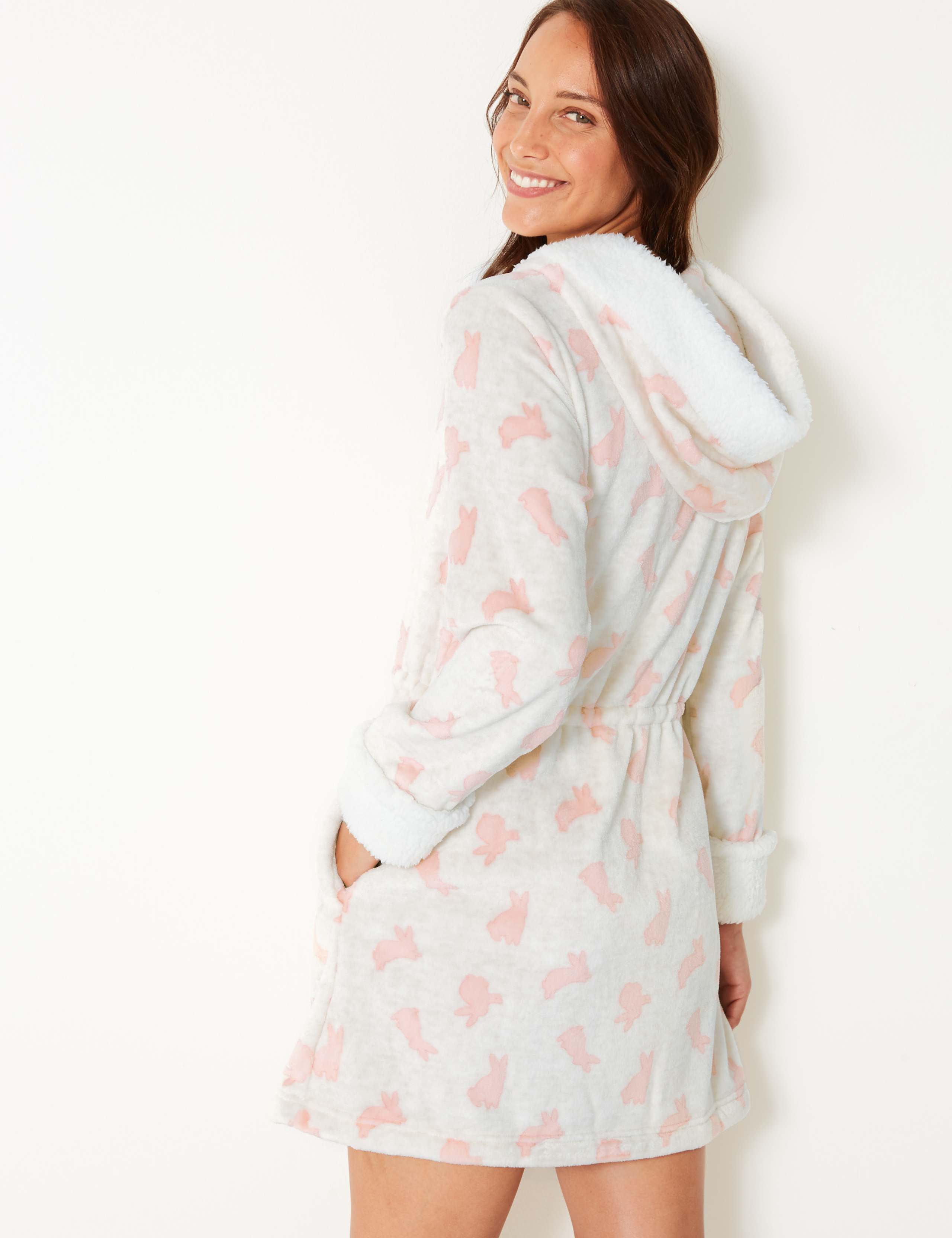 Hooded Bunny Zip-up Short Dressing Gown 3 of 4