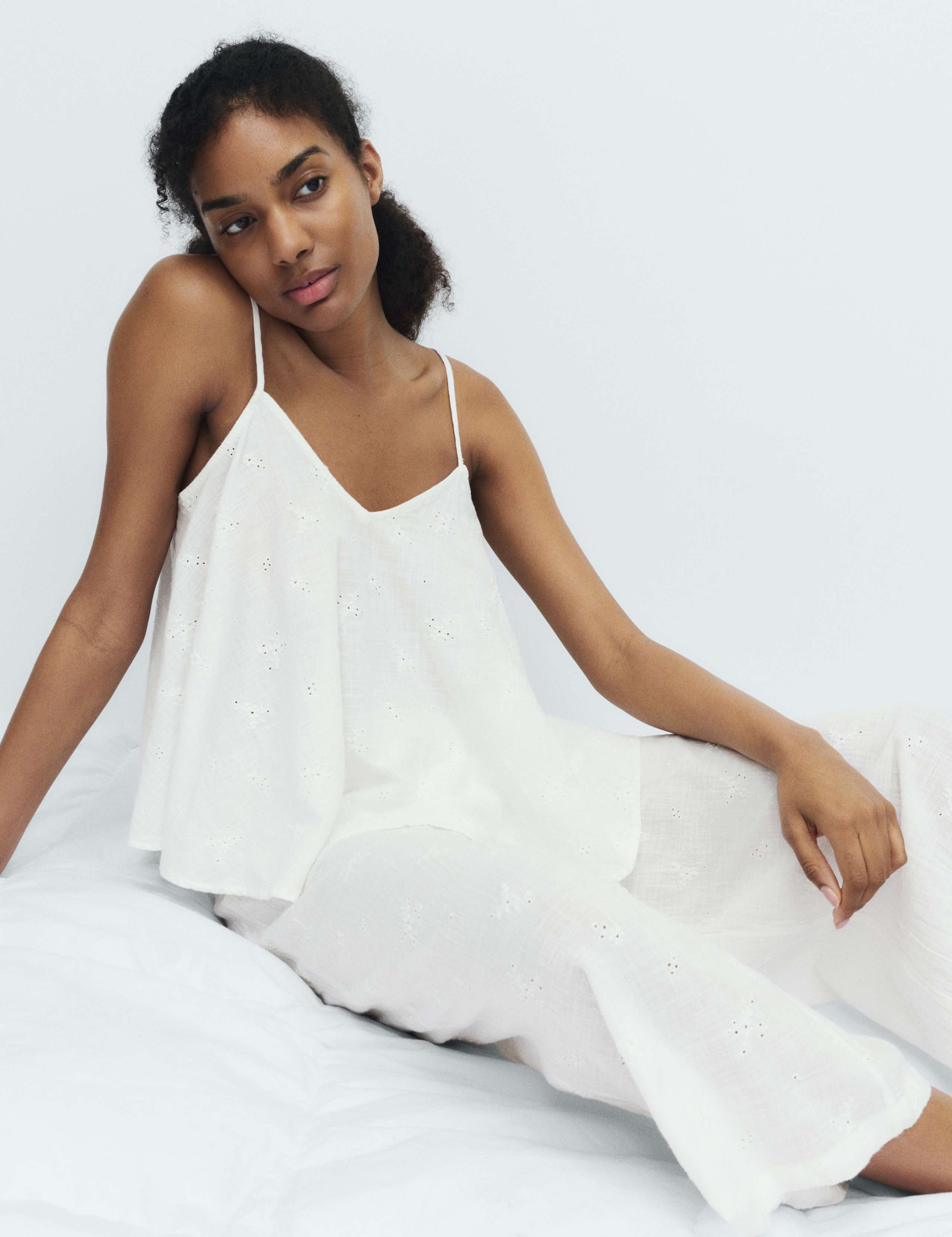 Voile Embroidered Cropped Cami Pyjama Set 3 of 6